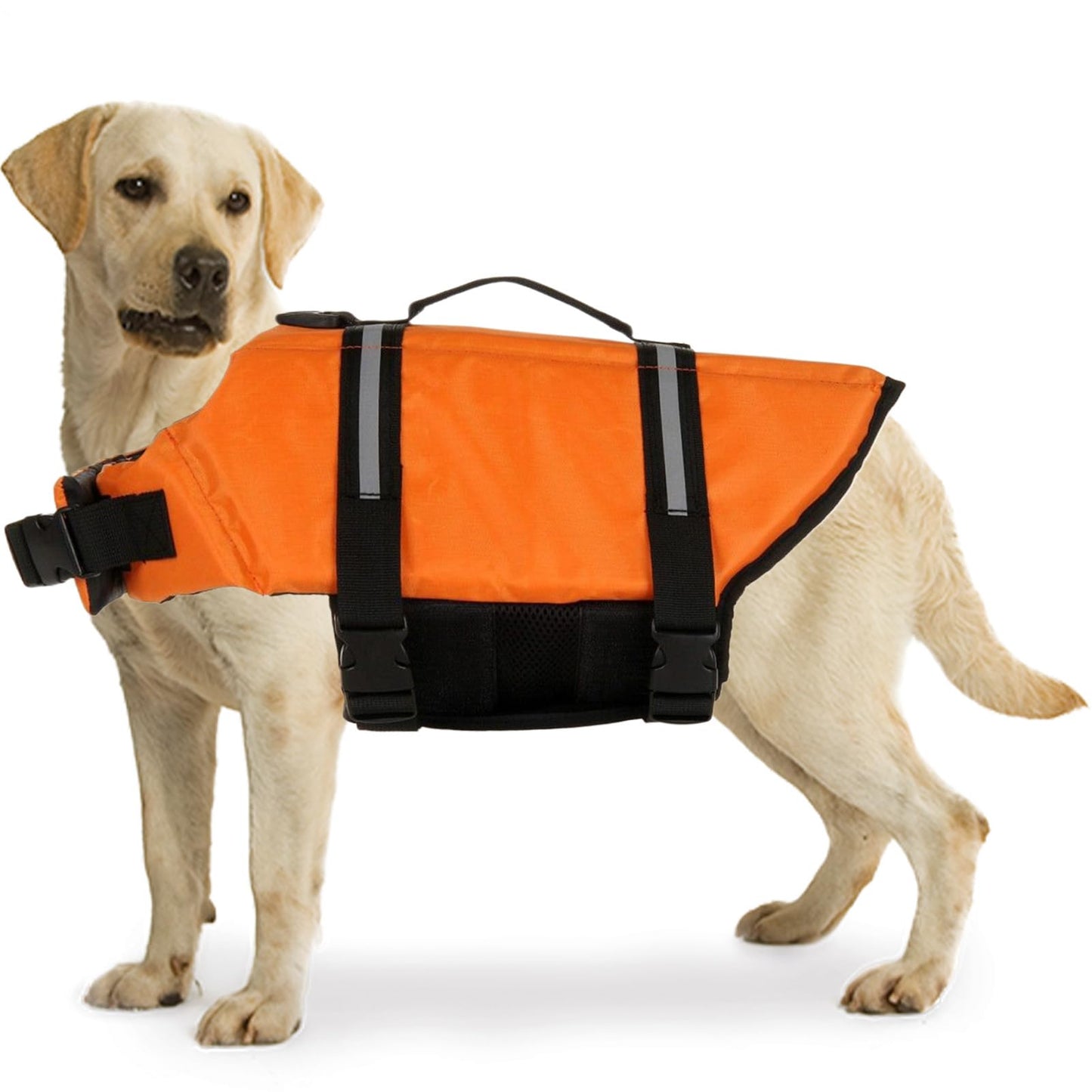 Chaleco de natación para perro, chaleco de flotación para perro, reflectante, transpirable, ajustable, arnés flotante para piscina, kayak, rafting, lago