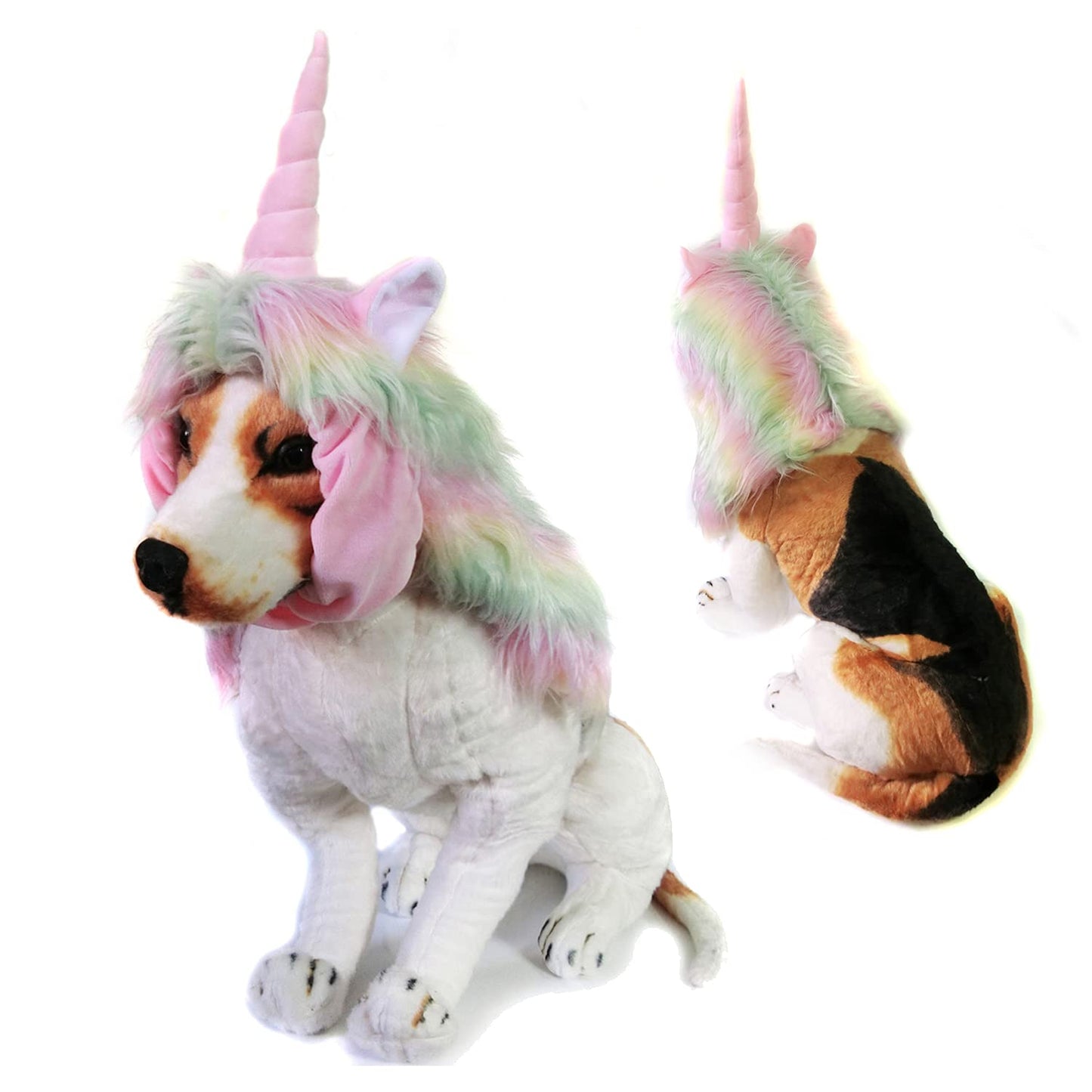 Disfraces de Reideer para Mascotas, Linda Peluca Peluda para Halloween, Navidad, Accesorios de Ropa para Mascotas (Unicornio, Talla M)