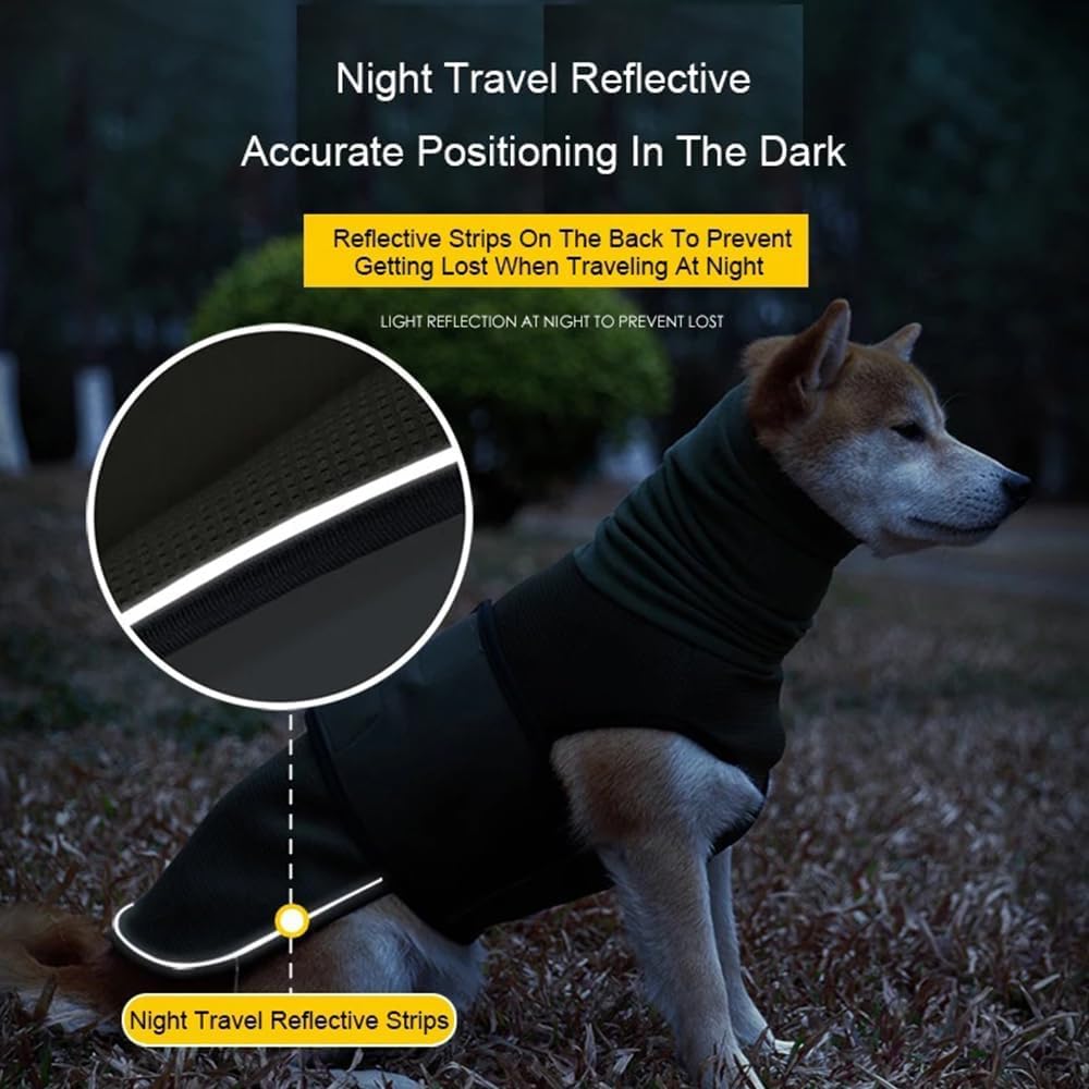 Abrigo para Perros Impermeable con Forro De Lana Chaqueta Reflectante De Invierno para Mascotas Ropa De Abrigo Cálida Y Cómoda para Perros Pequeños Y Medianos Verde Militar Talla M(M)
