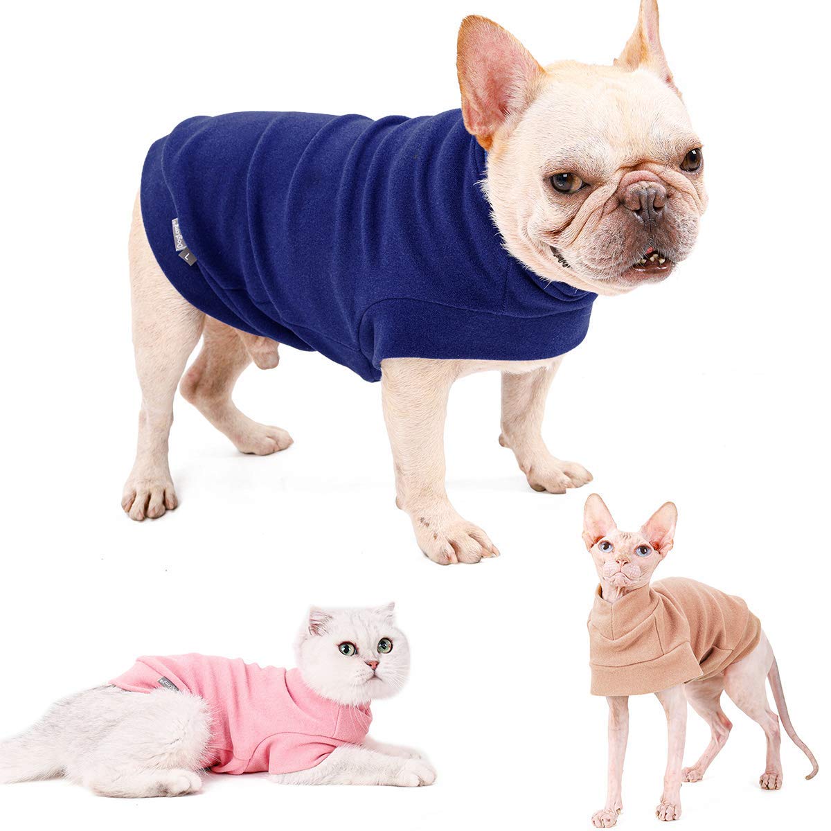 Abrigo Jersey para Perro Pequeño- Ropa para Perros y Gato Chaleco Suéter para Invierno para Perro Mascotas pequeño y medianos L Beige