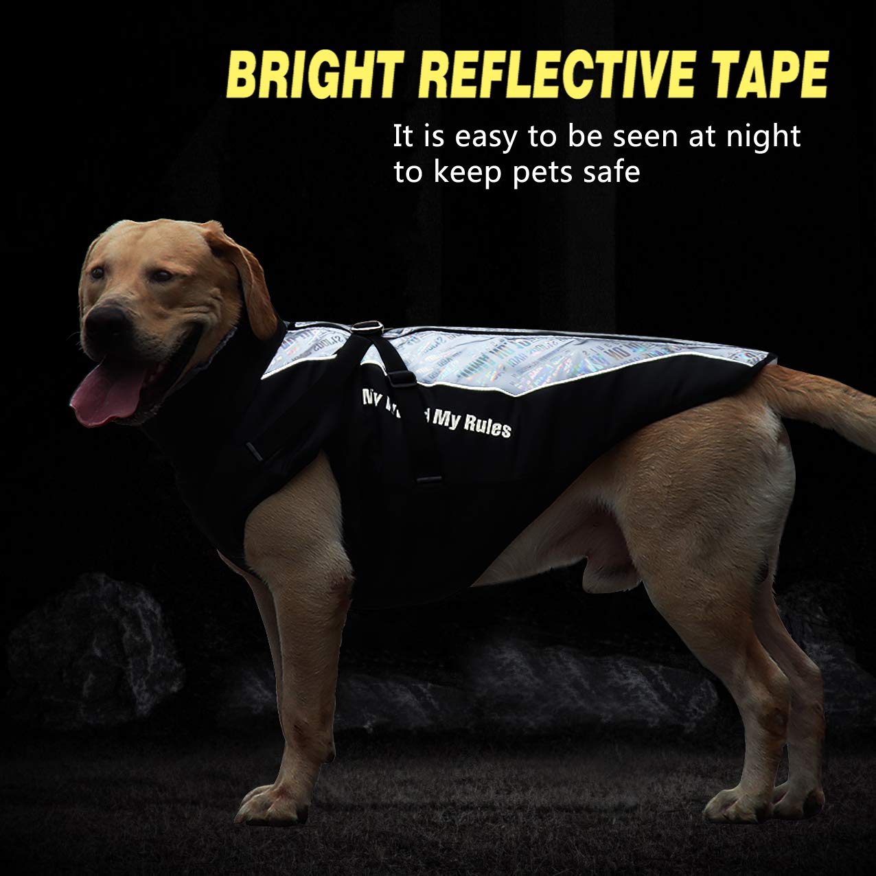 Abrigo para Perros Chaqueta cálida, Traje de Nieve Reflectante para Mascotas Deportes al Aire Libre Ropa Impermeable para Perros Chaleco para Perros Mediano Grande con Orificio para el arnés