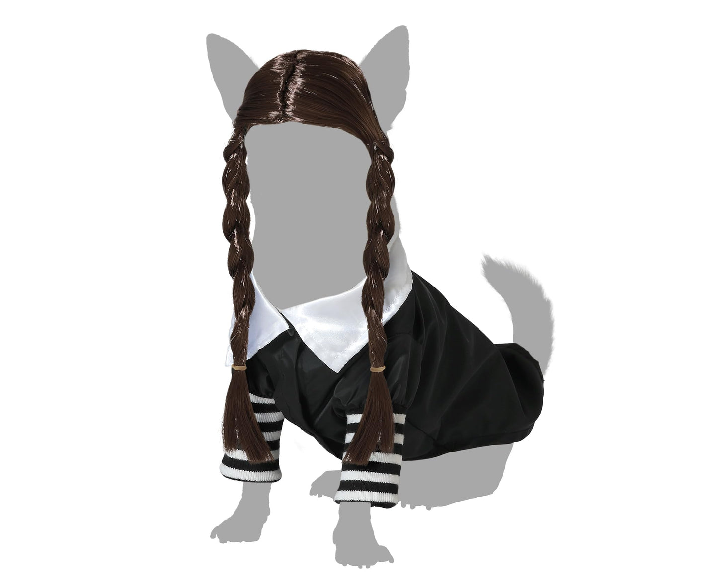 Disfraz para Mascota niña Fantasma Negro con Peluca