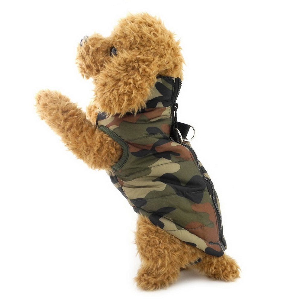 Arnés Abrigos y Chaqueta para Perros Pequeño Impermeable Invierno Acolchado Cachorro Ropa Chaleco para niño y niña Mascotas Perros Gato Verde S