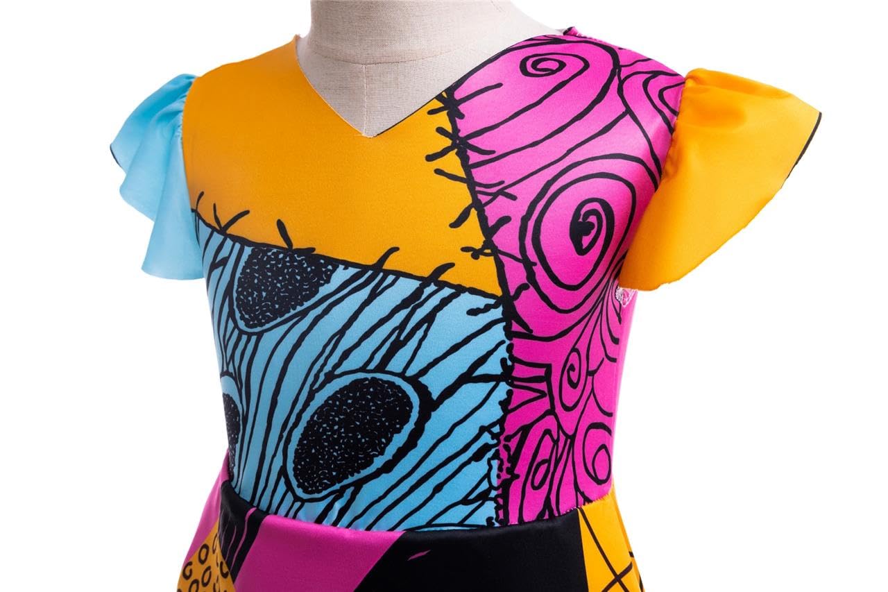 Lito Angels Disfraz Vestido de Sally Halloween Navidad con Accesorios para Niñas Pequeñas Talla 18-24 Meses, Naranja (Número de etiqueta 100)