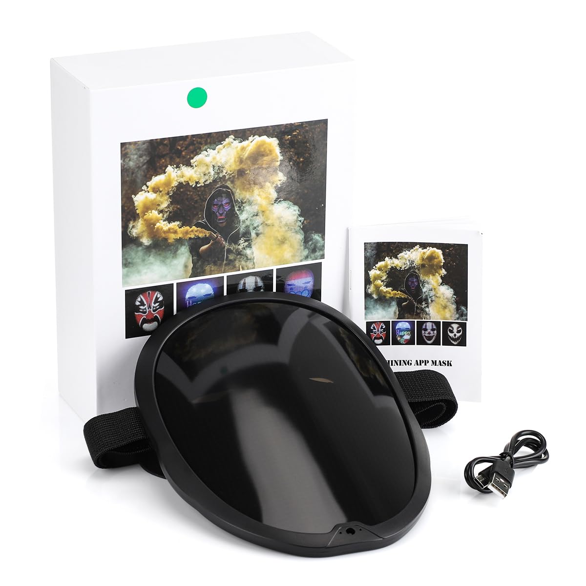Máscara Facial LED Luminosa, Máscara LED Recargable Con Modos De Transformación Facial Con Detección De Gestos, Soporte De Control APP Para iOS Android, Adecuada Para Disfraces De Cosplay Halloween