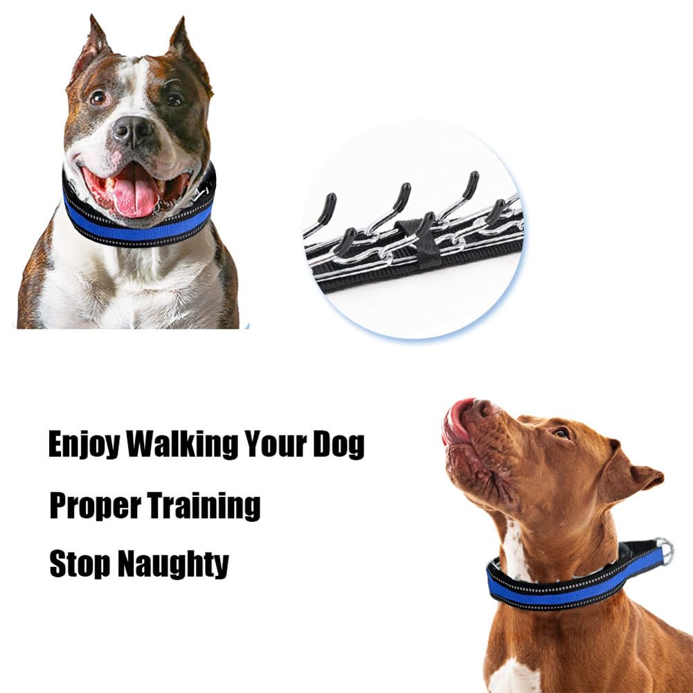 Collar Perro Reflectante Ajustable Collar Perros de Acolchado Neopreno Nylon para Caminar Correr Entrenamiento para Perros Pequeños Medianos Grandes