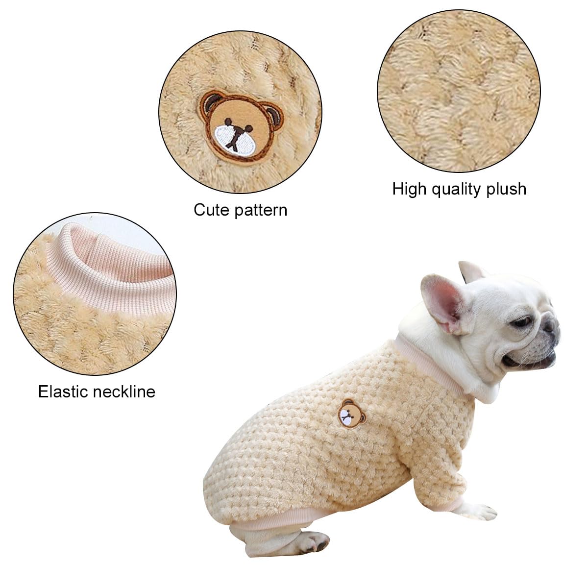 Abrigo Jersey para Perro, Suéter para Mascotas, Suave Ropa De Invierno para Perro, Abrigo Cálido para Cachorros Perros Gatos, Invierno Perro Nieve Lana del Perrito Traje Caliente Ropa de Abrigo, Amarillo