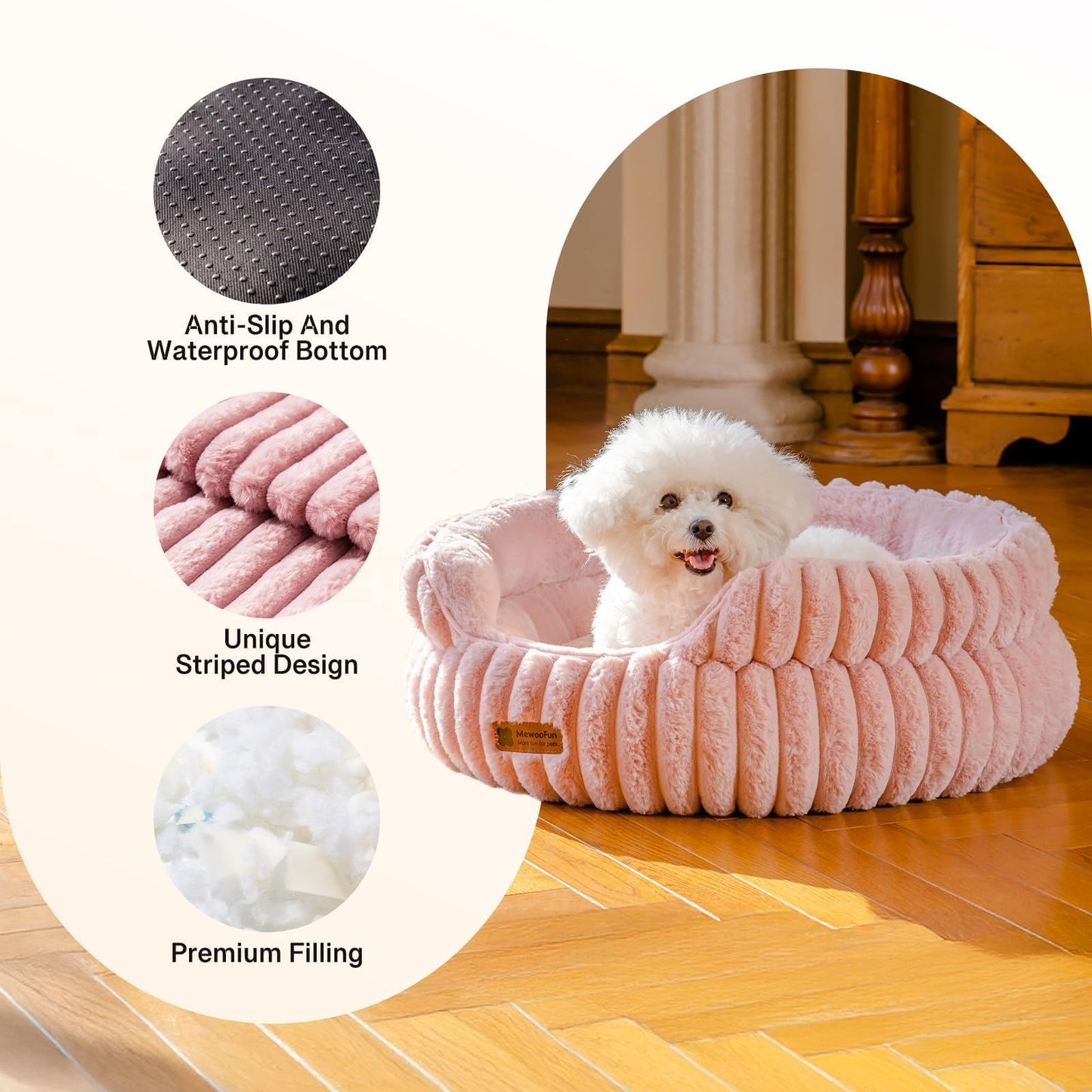 Camas para gatos de interior, cama lavable para gatitos, dona, antiansiedad, esponjosa, calmante para mascotas, para cachorros y gatos, sofá con parte inferior antideslizante