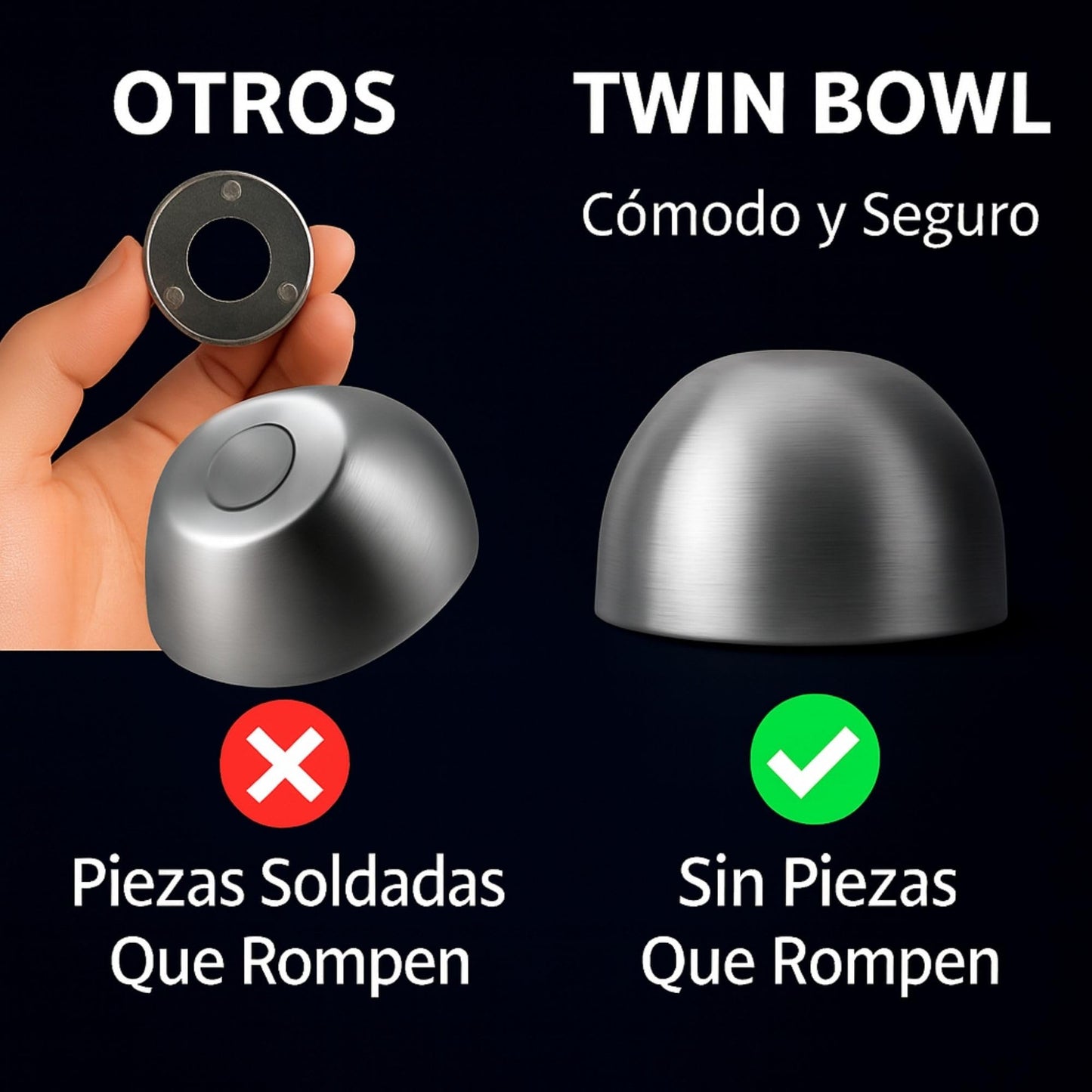 KRAMELÓT Twin Bowl | Comedero - Bebedero para Perro y Gato | Elevado e Inclinado para Mejorar Digestiones | Antivómitos | Cuencos de Acero INOX 304 | Incluye Toalla de Regalo