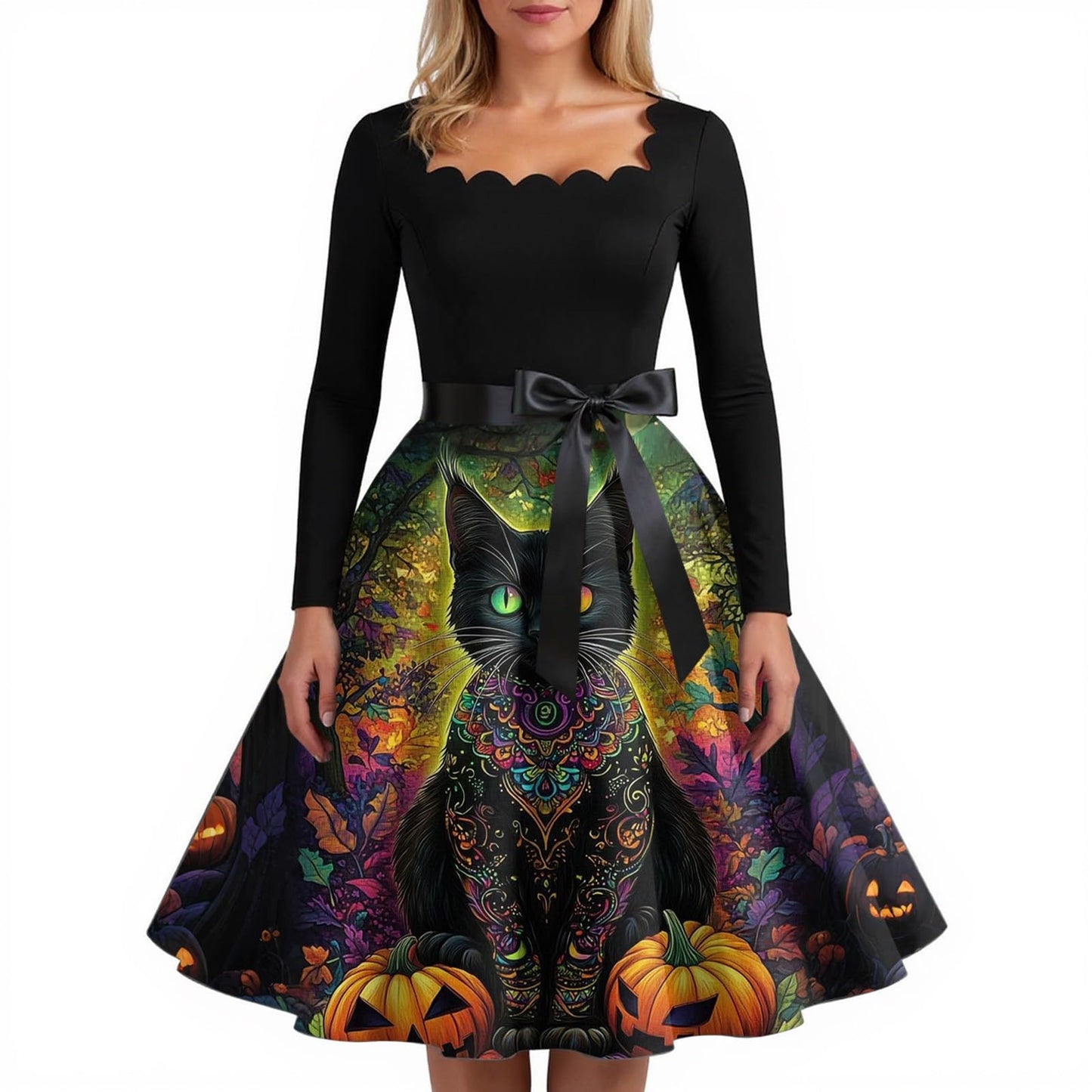 Disfraz Halloween Mujer Vestidos Halloween Hallowen Fantasia Terror Hallowen Disfraz Esqueleto Mujer Demonio Bruja Verde Militar Steampunk Vampiresa Vestido Bruja Verde Militar M