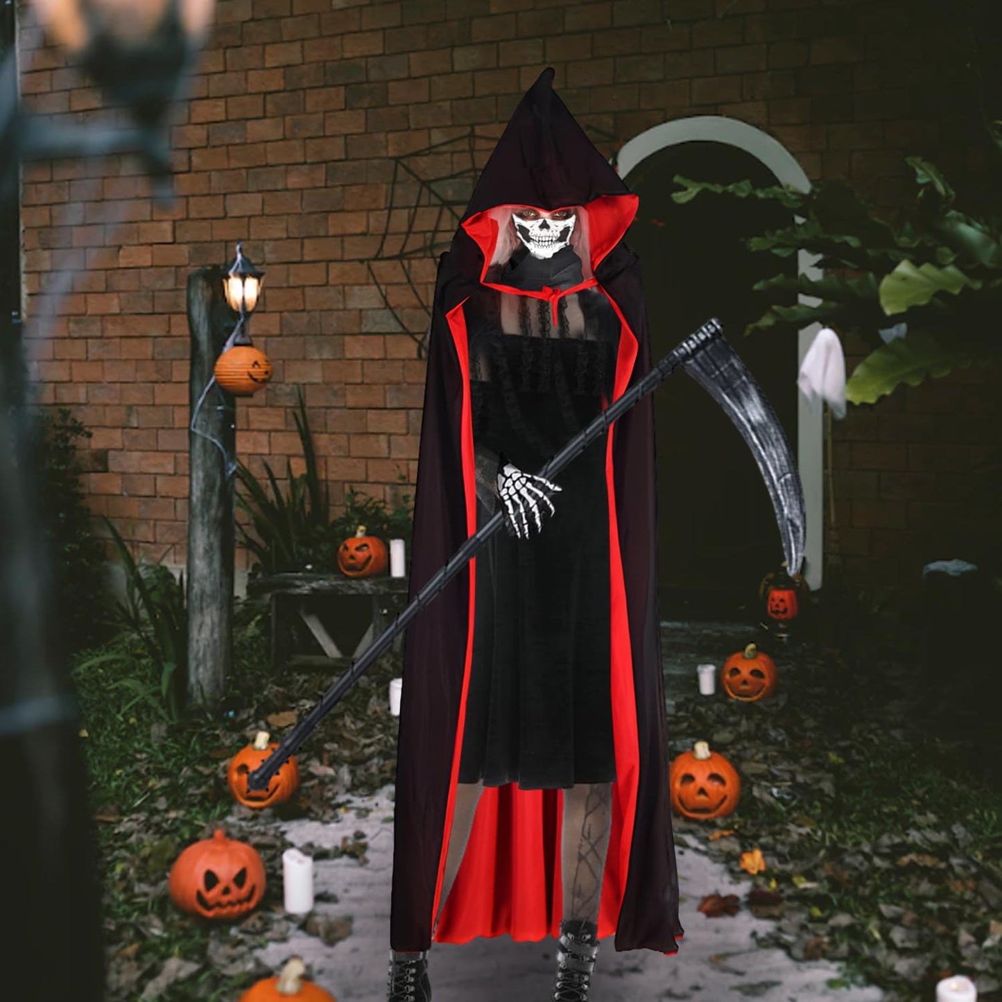 Disfraz de Grim Reaper, Disfraz de Sensemann, Halloween Disfraz de Parca Adulto, Disfraz de Parca Adulto, Capa de Muerte para Hombre Mujer, Costume da Grim Reaper