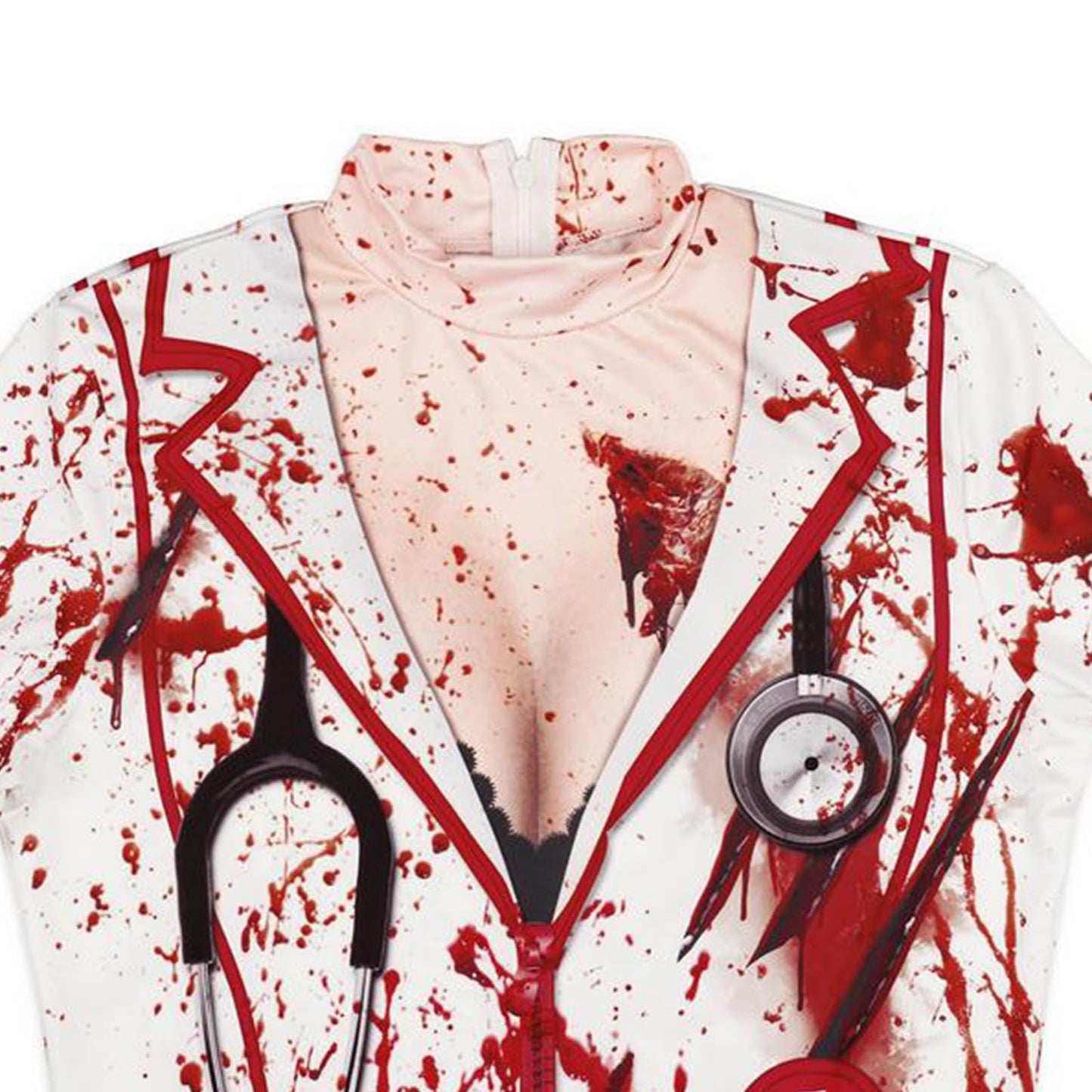Disfraz de enfermera zombi, vestido, de Halloween, para mujer, blanco, M
