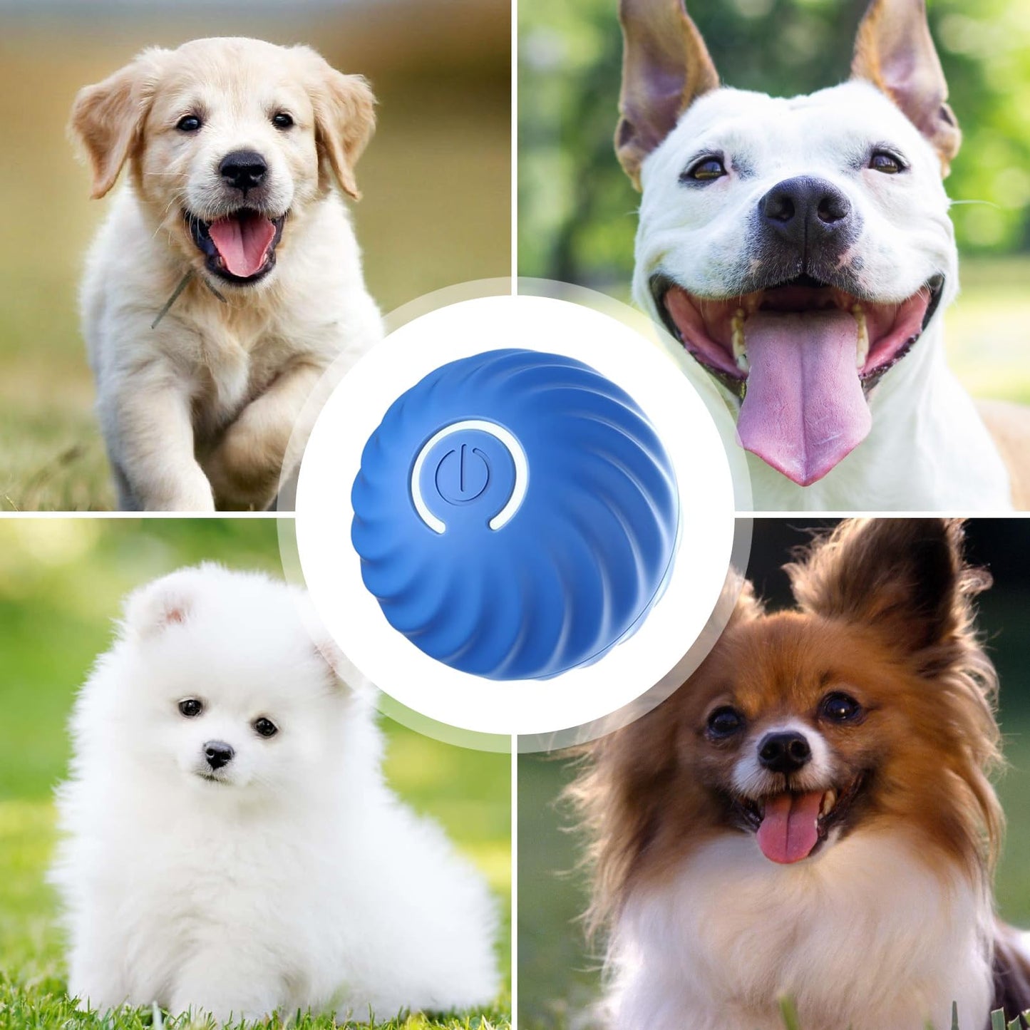 Pelota interactiva para perros Bola inteligente de movimiento automático giratoria para perro,bola de perro en movimiento, duradera y resistente al desgaste para mascotas, caza, persecución