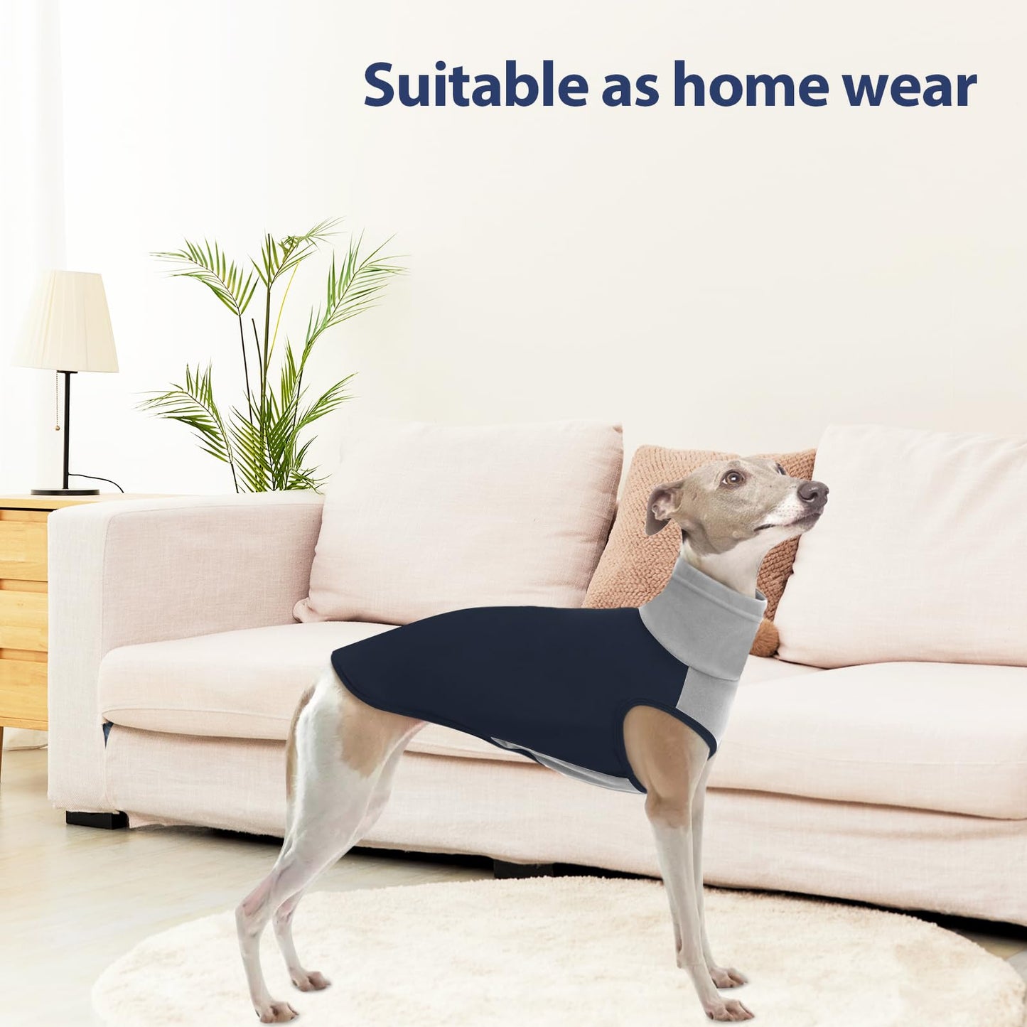 KONVINIT Jersey Sin Mangas para Perros Medianos y Grandes, Suéter de Cuello Alto para Mascotas con Tejido Elástico y Suave, Ropa de Invierno Cálida y Cómoda para Perros