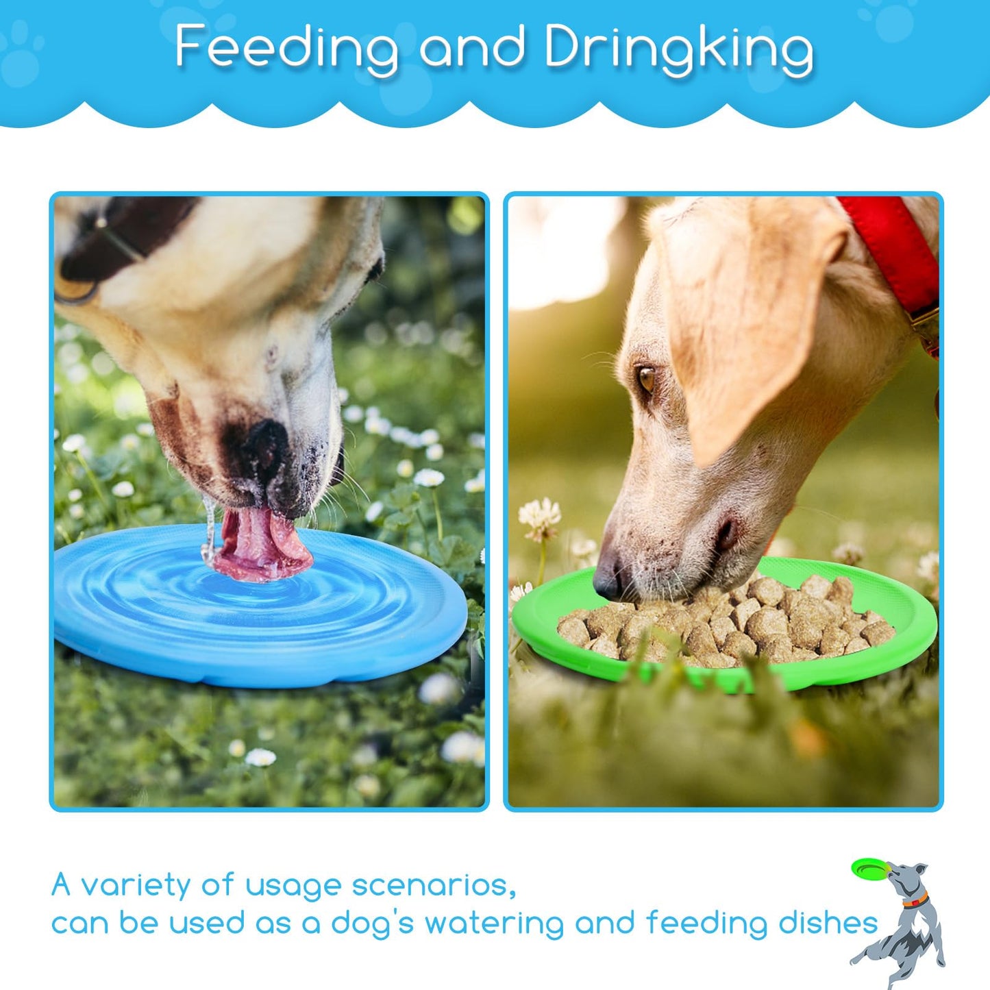 Frisbee Perros, 2 unidad Perros interactivos Frisbee, Juguete de Disco Volador para Perro, Se Utiliza para Ejercitar Deportes al Aire Libre para Perros,Se Puede Utilizar Como Platos para Perro