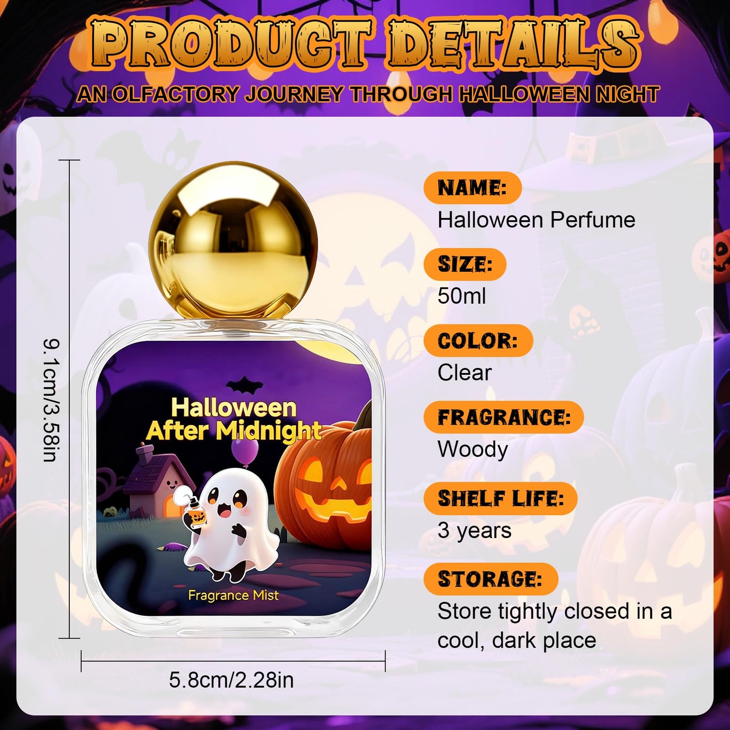 Halloween Perfume Mujer, Perfume de Halloween, Perfumes Mujer, Perfumes de Hombre, Limón Amaderado, Perfecto para halloween, Añade un Toque de Glamour, 50ml