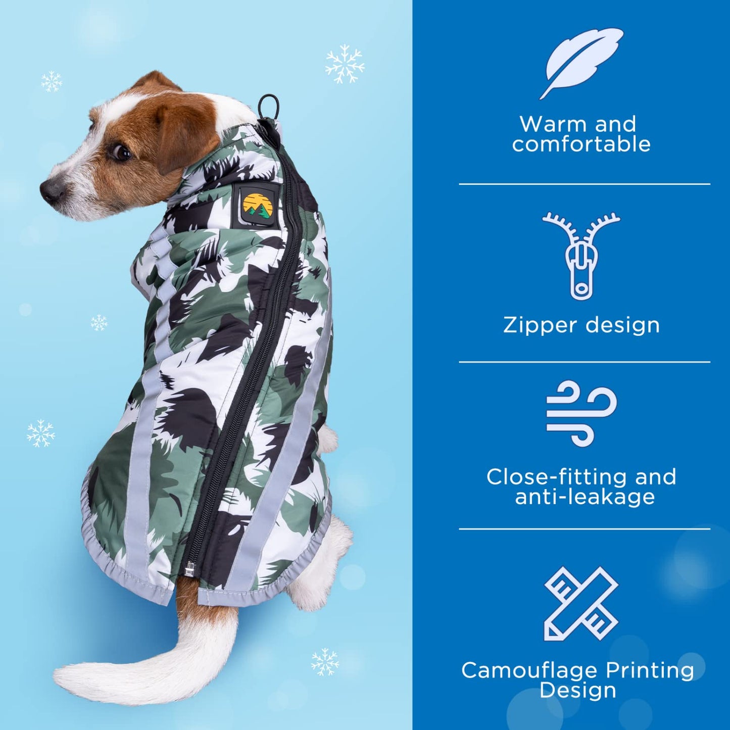 Nobleza - Abrigo para Perros, Chaqueta de Invierno para Mascotas, Ropa Cálida para Perros con Seguridad Reflectantes Tiras, Ultraligero, Resistente al Viento, Impermeable (S)