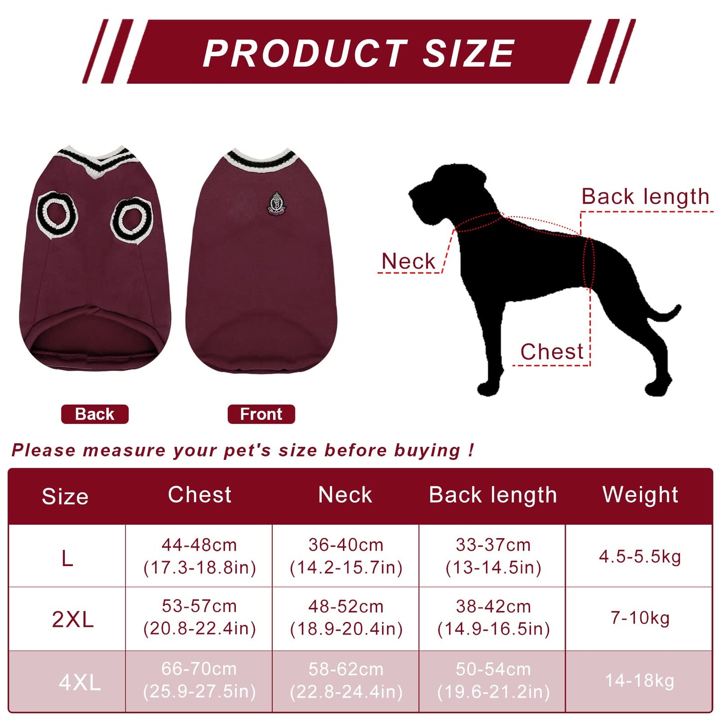 Suéter para Perros Jersey para Perro Abrigos de Invierno para Perros Ropa Cálida para Mascotas Disfraz de Punto Chaqueta Chaleco para Clima Frío Cachorros Gatos Perros Pequeños Medianos Grandes
