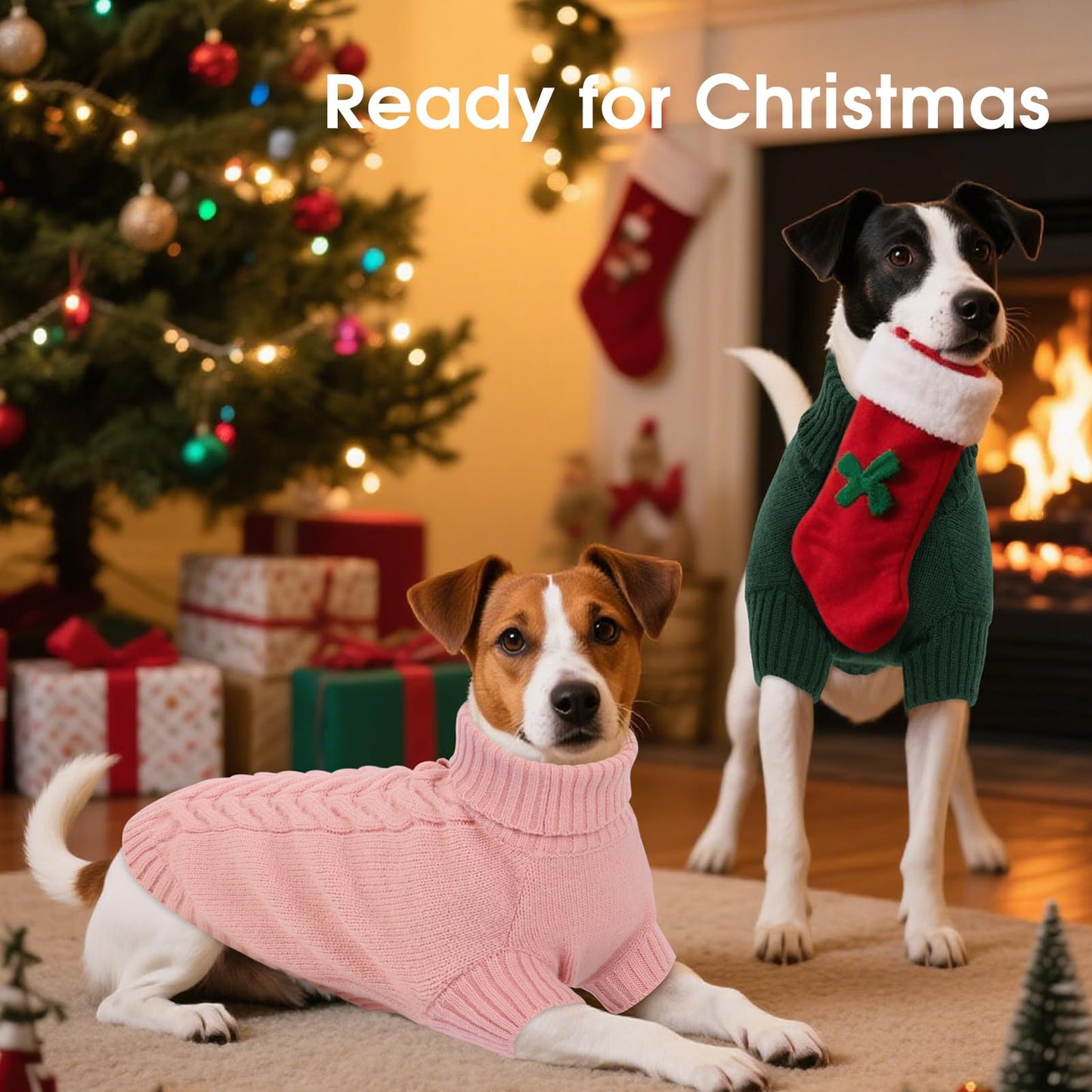 Abrigo Jersey Perro Mediano,Suéter para Perros Gato Cálido Ropa de Invierno,Abrigo para Mascotas para Bulldog Frances,Chihuahua,Teckel, L