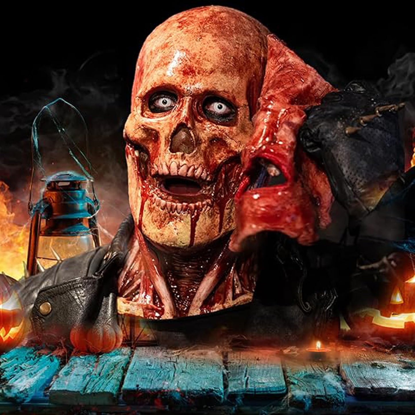 Doble Capa Magnética Terroríficas Máscaras de Halloween, Máscaras de Calavera y Máscaras de Payaso, Realistas y Espeluznantes Máscaras de Látex para Adultos Hombres y Mujeres