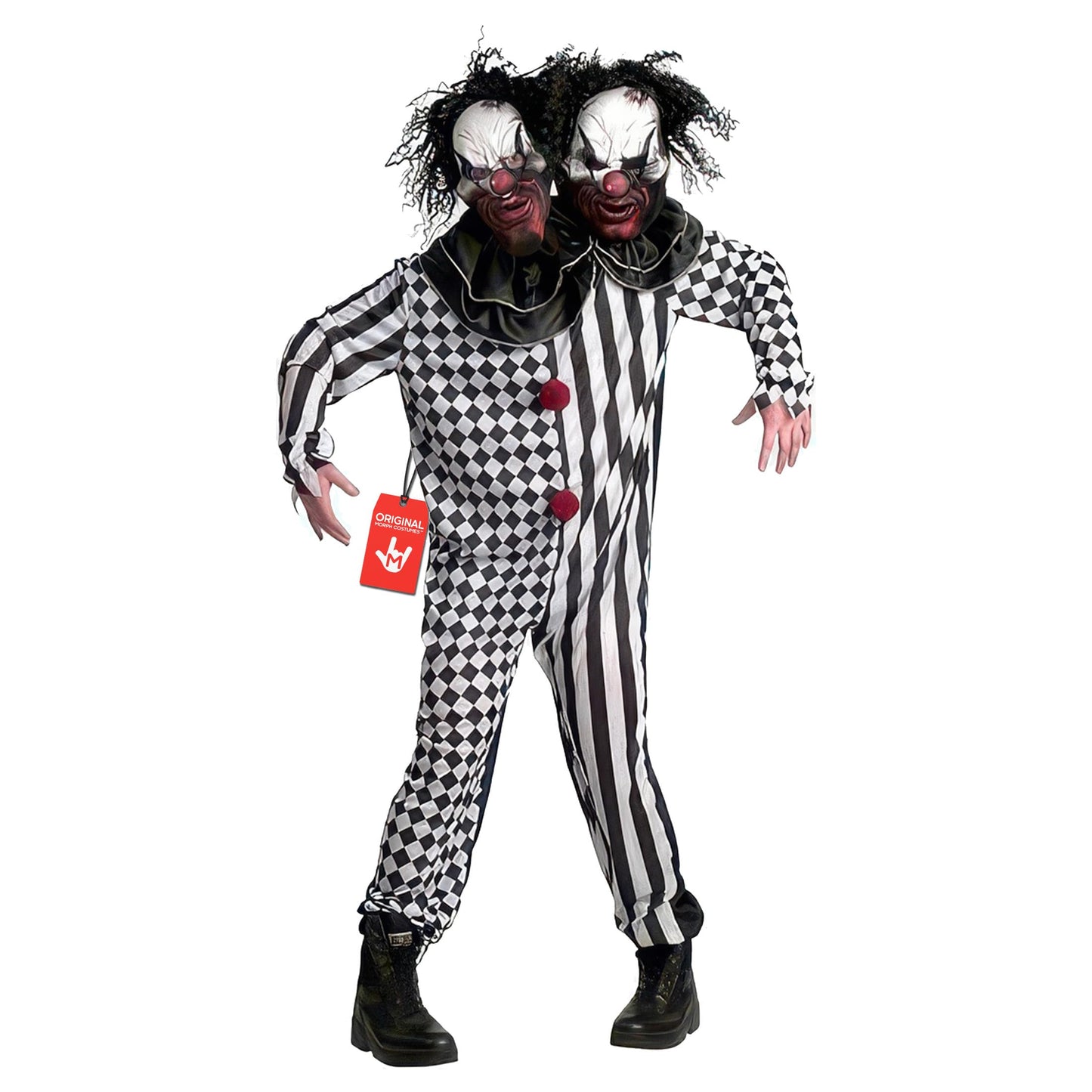 Disfraz Payaso Terrorífico, Traje de Payaso Malvado para Halloween, Disfraces de Payaso Espeluznante para Hombres, L