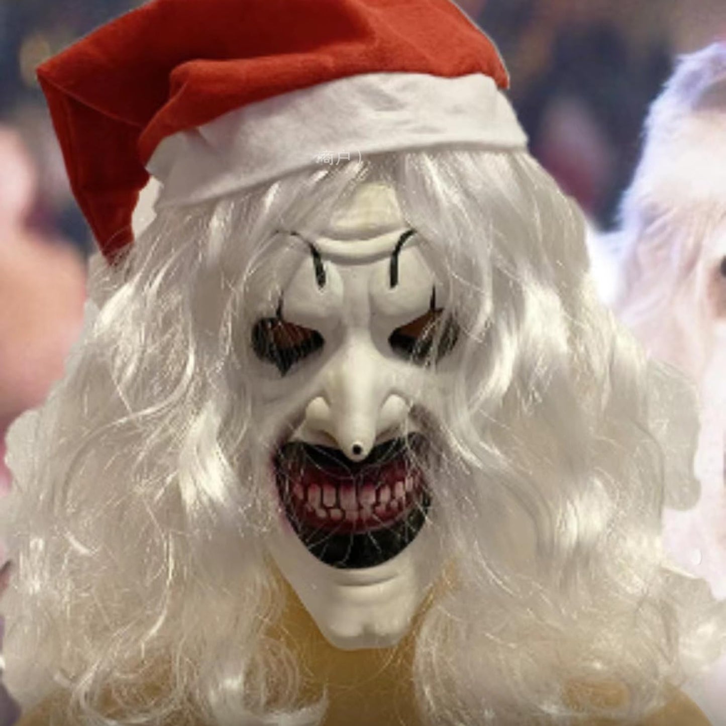 Funjoyz Máscara de Halloween y Navidad - Látex de Clown, Papá Noel, Monstruo de Pelo Blanco - Terror, Carnaval, Cosplay, Mascarada