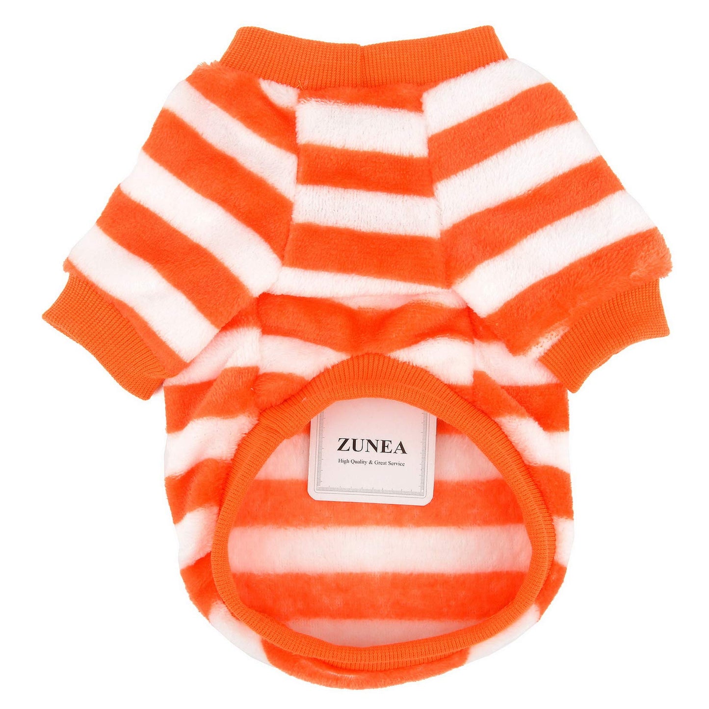 Abrigo Jerséis Invierno para Perro Pequeño Forro Polar Invierno Abrigos Chaquetas para Cachorros a Rayas Supersuave Ropa para Climas Fríos para Mascotas Chihuahua Gatos Perros Niñas Niños Naranja M