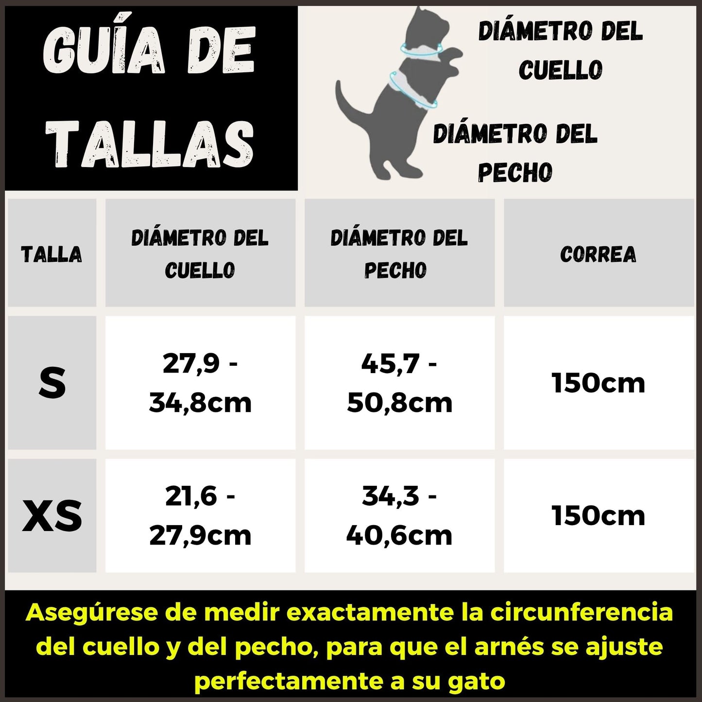 Arnes para Gatos, con Correa de 150cm, Antiescape, Cómodo y Reflectante, Fabricado en Malla Transpirable Suave, Arnes Gato, Cosas para Gatos, arnes Gato Pequeño. (XS, Negro)