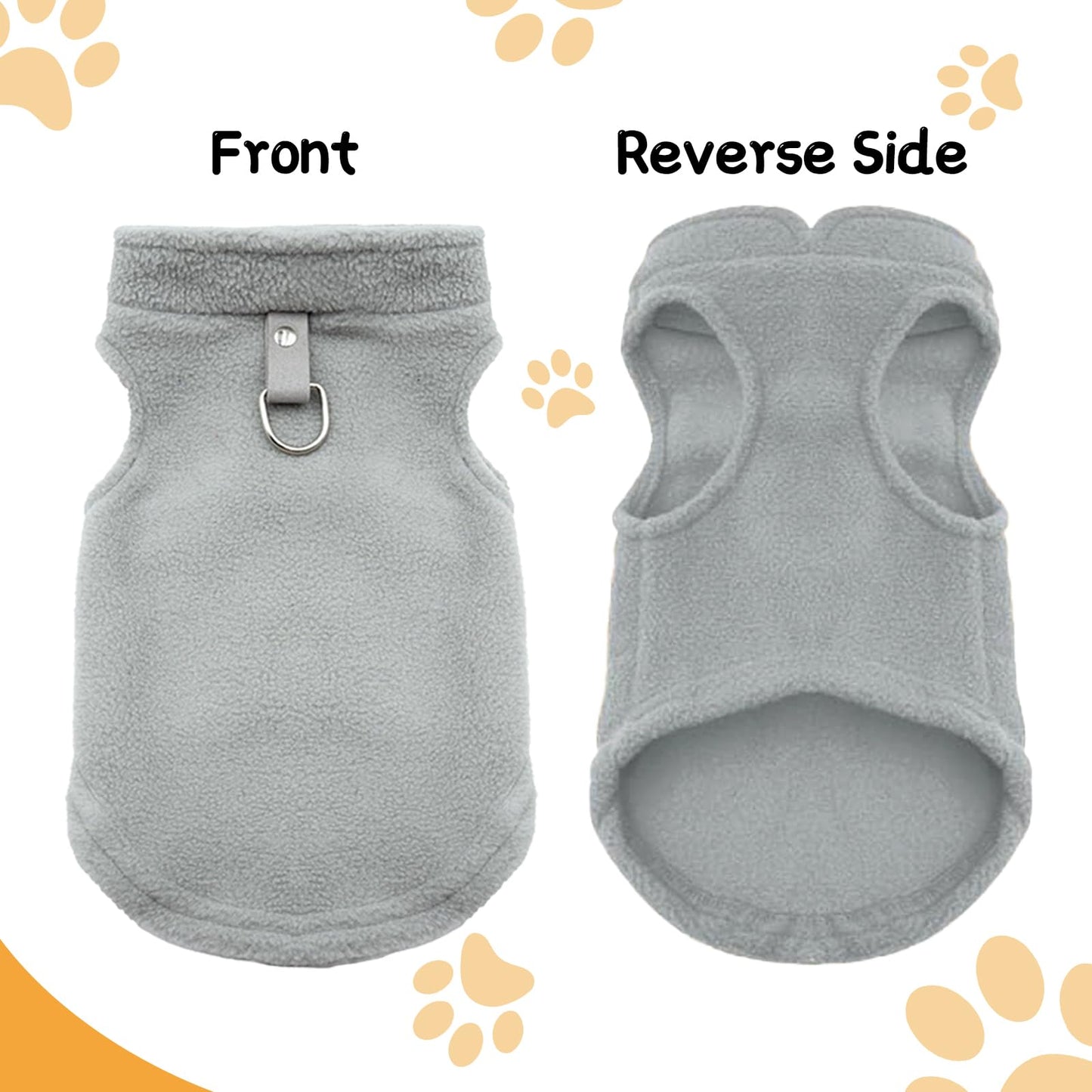 Abrigo 2 Piezas Perro pequeño, Ropa Cálida de Invierno, Ropa Perro con Anillo en D, para Perros y Gatos pequeños M (MarróN, Gris)