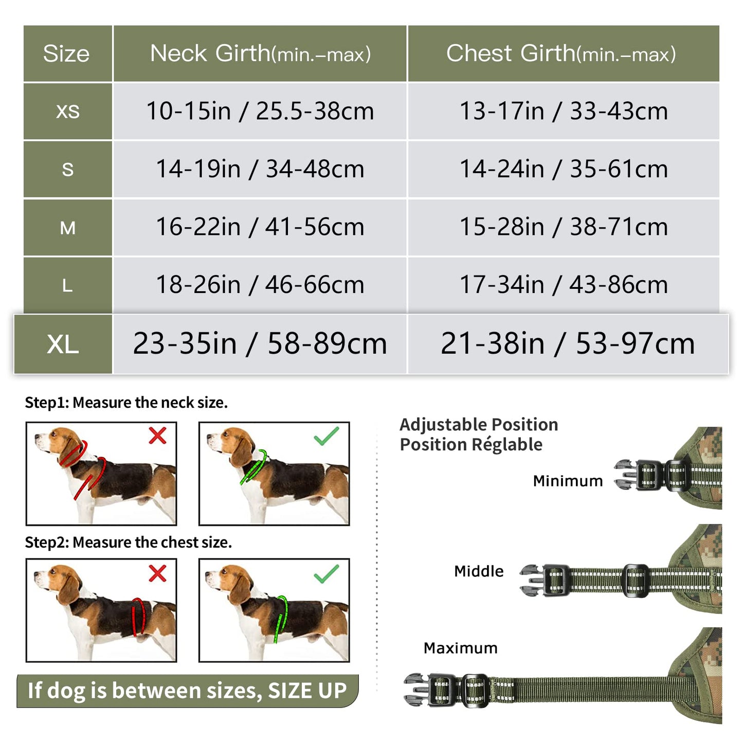 Arnés para Perro Tipo Chaleco Transpirable Acolchado Ajustable Antitirones Reflectante Arnes Perro Grande para Adiestramiento Correr, Camuflaje Verde, XL