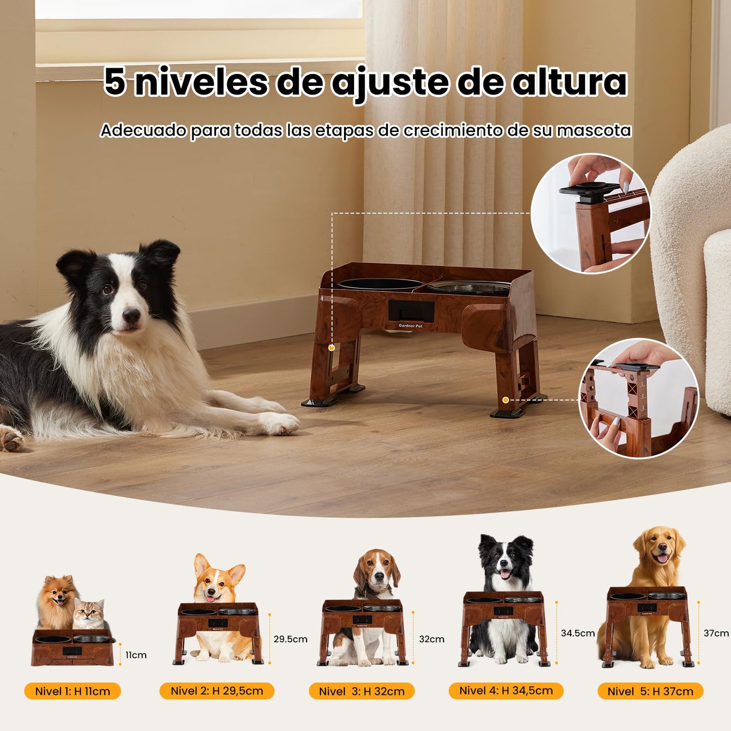 Gardner Pet Cuencos elevados para perros
