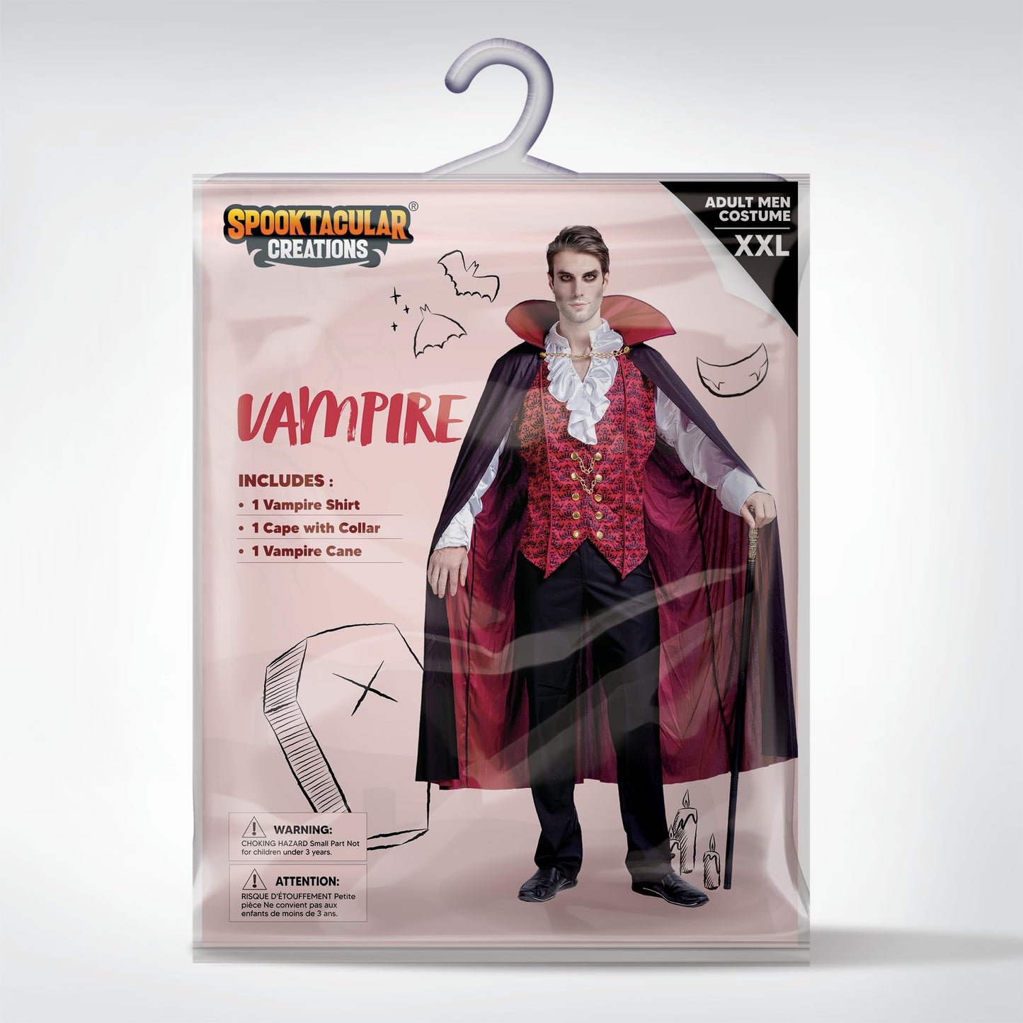 Disfraz Renacimiento Medieval vampiro espantoso lujo disfraz de Halloween para hombres juego de rol pecados Cosplay (rojo, Medium)