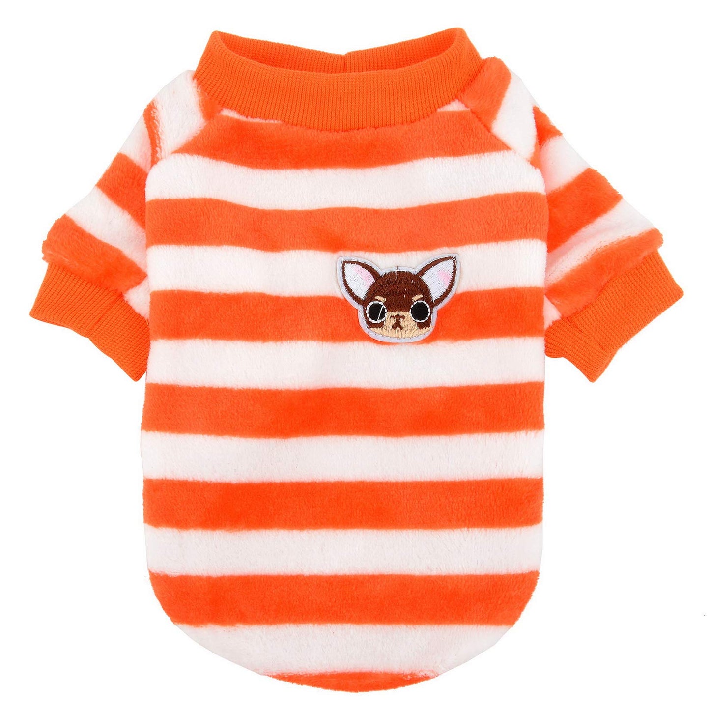 Abrigo Jerséis Invierno para Perro Pequeño Forro Polar Invierno Abrigos Chaquetas para Cachorros a Rayas Supersuave Ropa para Climas Fríos para Mascotas Chihuahua Gatos Perros Niñas Niños Naranja M