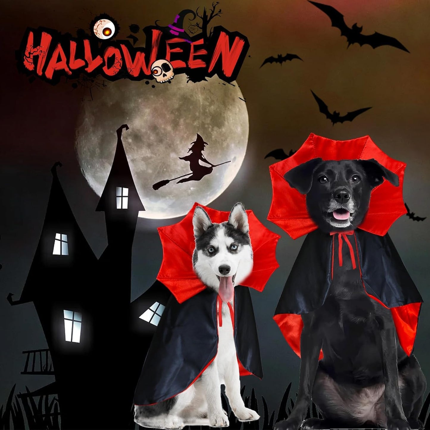 Disfraz Capa de Vampiro para Mascotas,Capa de Mascota para Halloween,Vampiro Ropa para Mascotas,Capa de Disfraz de Perro,Disfraz de Gato Perro Halloween,para Mascotas Cosplay