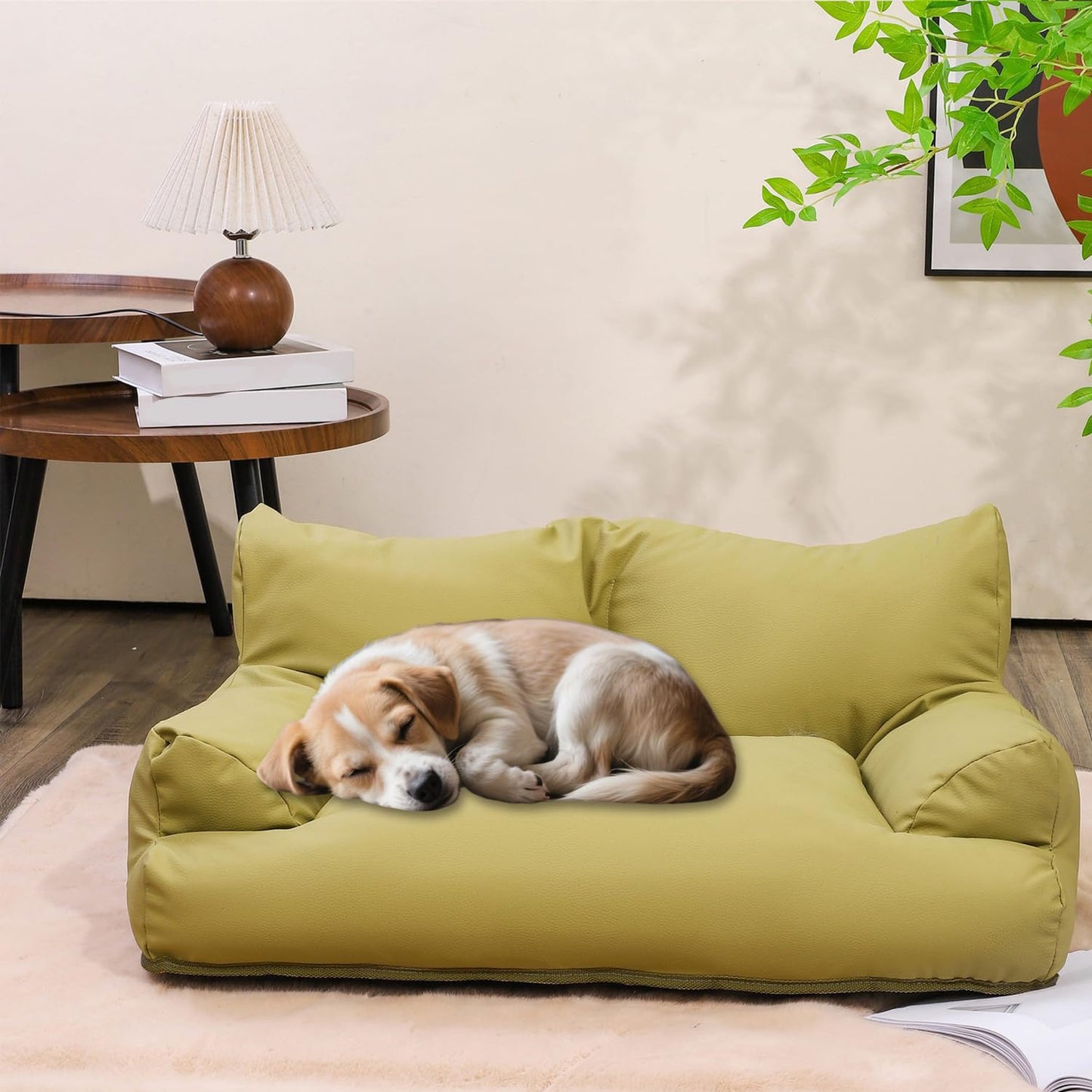 Cama impermeable para perro, almohada gruesa, sofá cama para perros, sofá lavable para gatos con base antideslizante, soporta camas para gatos, antiansiedad, sueño profundo (gris, M-65 x 50
