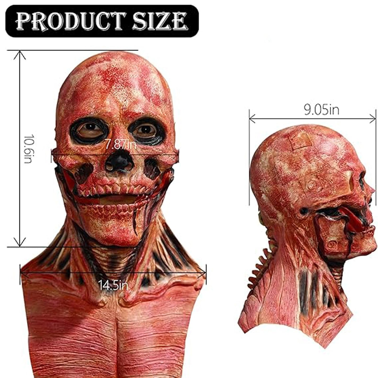 Doble Capa Magnética Terroríficas Máscaras de Halloween, Máscaras de Calavera y Máscaras de Payaso, Realistas y Espeluznantes Máscaras de Látex para Adultos Hombres y Mujeres
