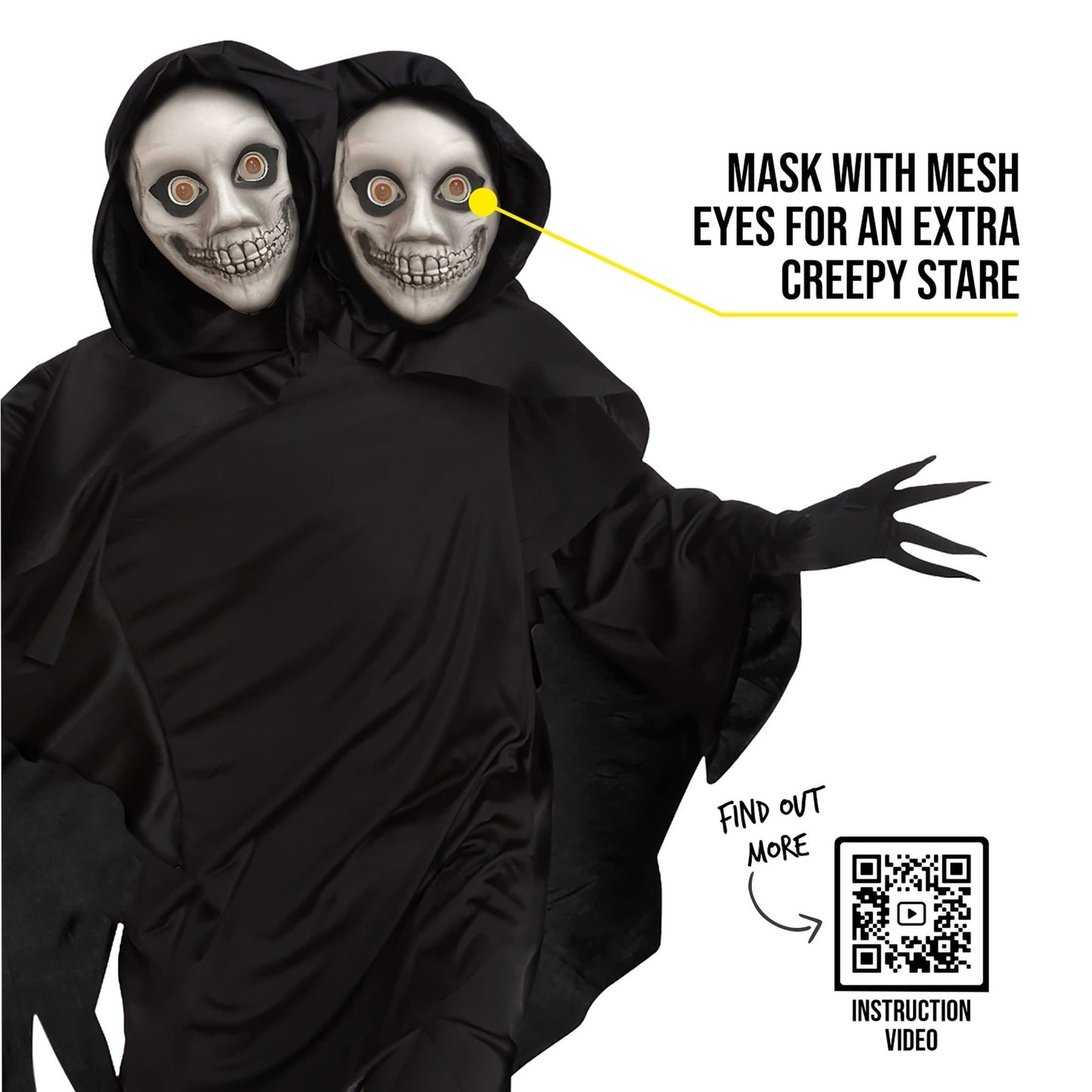 Disfraz Fantasma Hombre, Traje Cara de Fantasma, Perfecto para Fiestas de Halloween, L