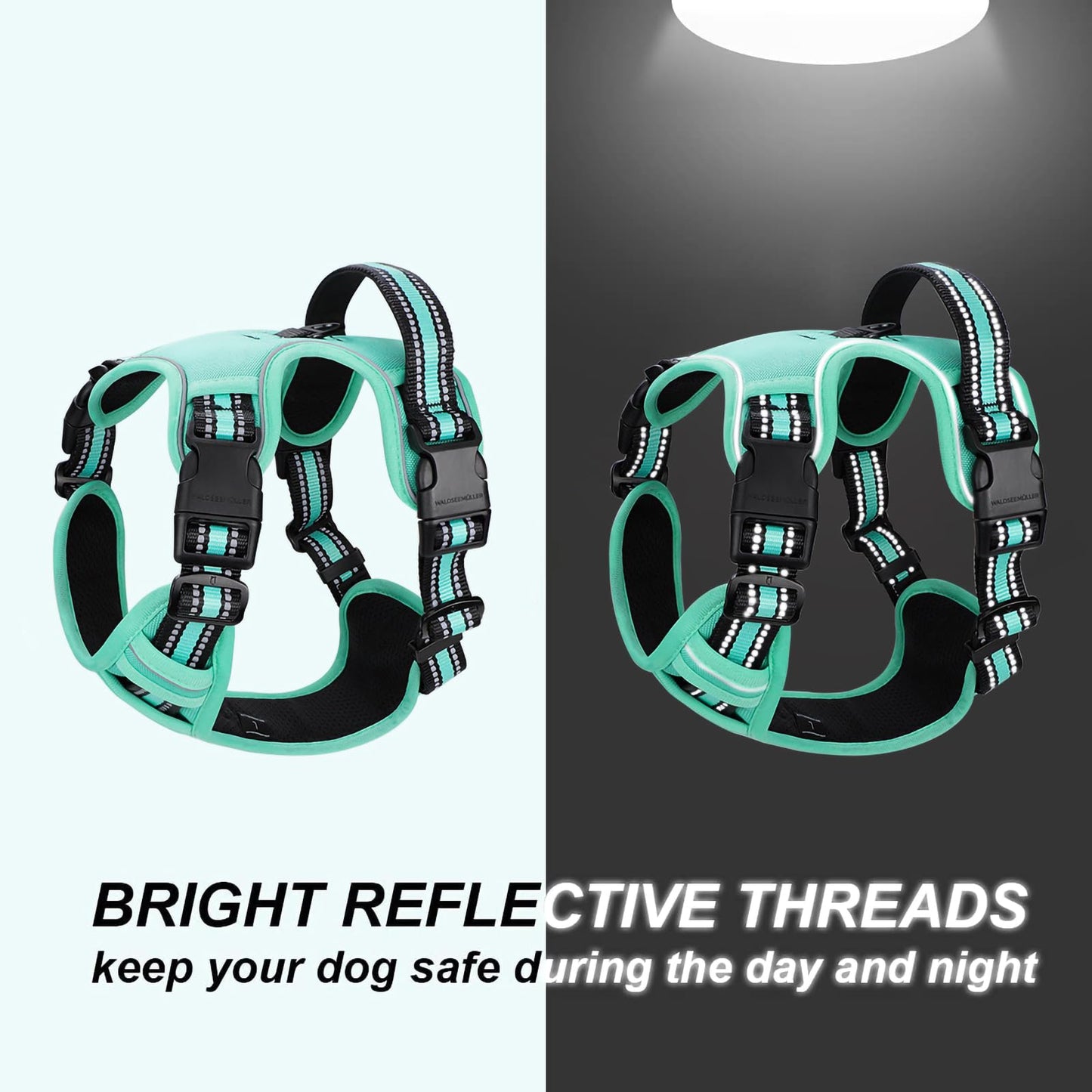 Arnes Perro Antitirones, Grande Mediano Pequeño Arnés Pecho Antitirones Perros con Asa Acolchado, Ajustable Transpirable Reflectantes Cómodo Chalecos Perro para Adiestramiento y Correr