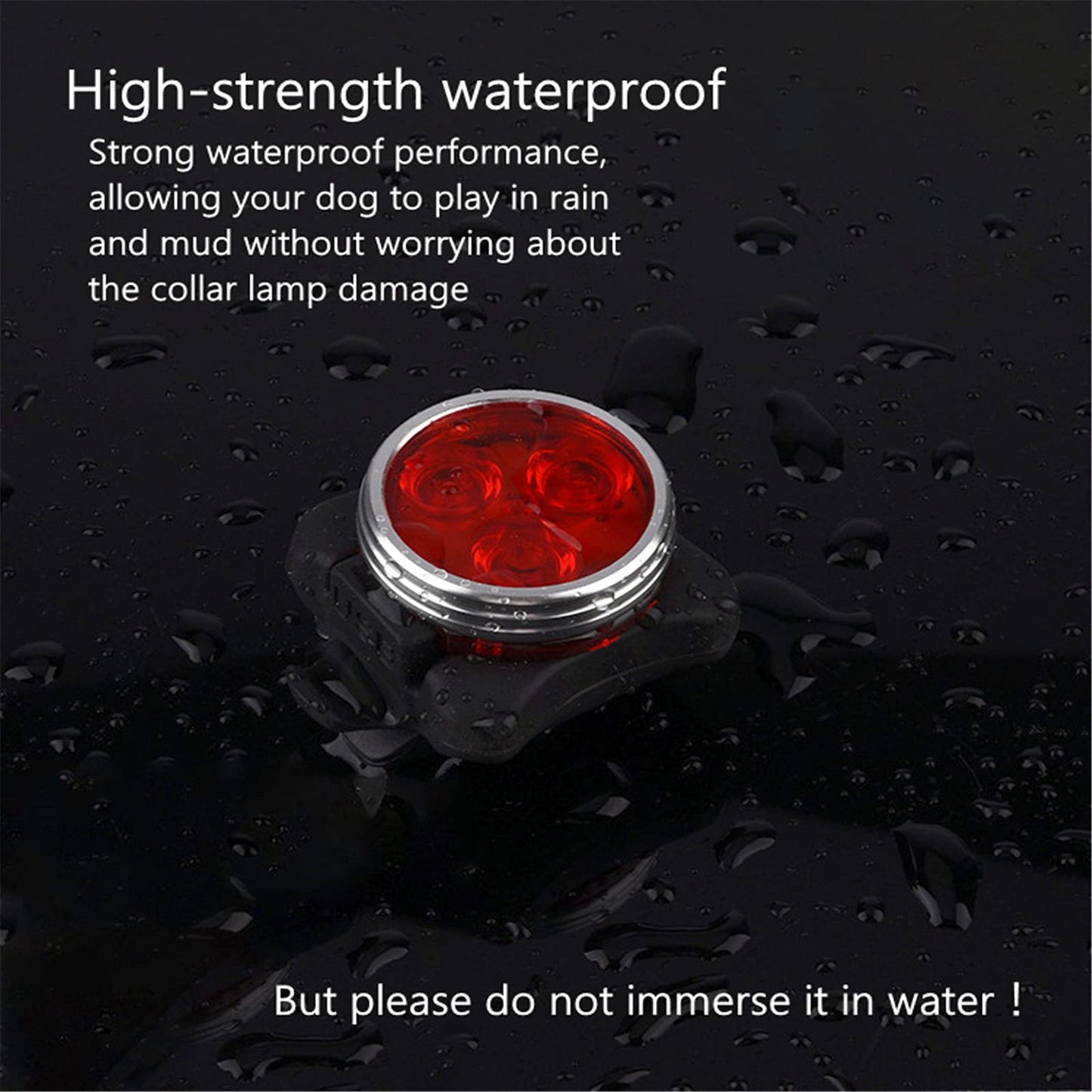 MZFANG - Collar de perro luminoso LED, colgante luminoso para perro, lámpara intermitente, luz de gato, collar de luz de seguridad, impermeable, 4 modos de parpadeo, USB, recargable, color rojo