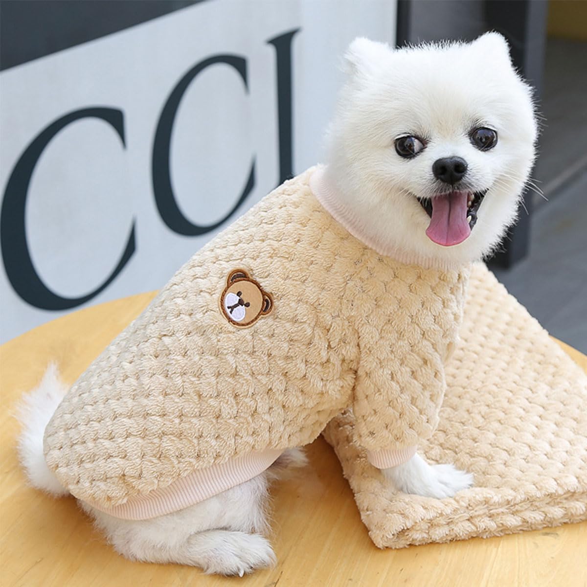 Abrigo Jersey para Perro, Suéter para Mascotas, Suave Ropa De Invierno para Perro, Abrigo Cálido para Cachorros Perros Gatos, Invierno Perro Nieve Lana del Perrito Traje Caliente Ropa de Abrigo, Amarillo