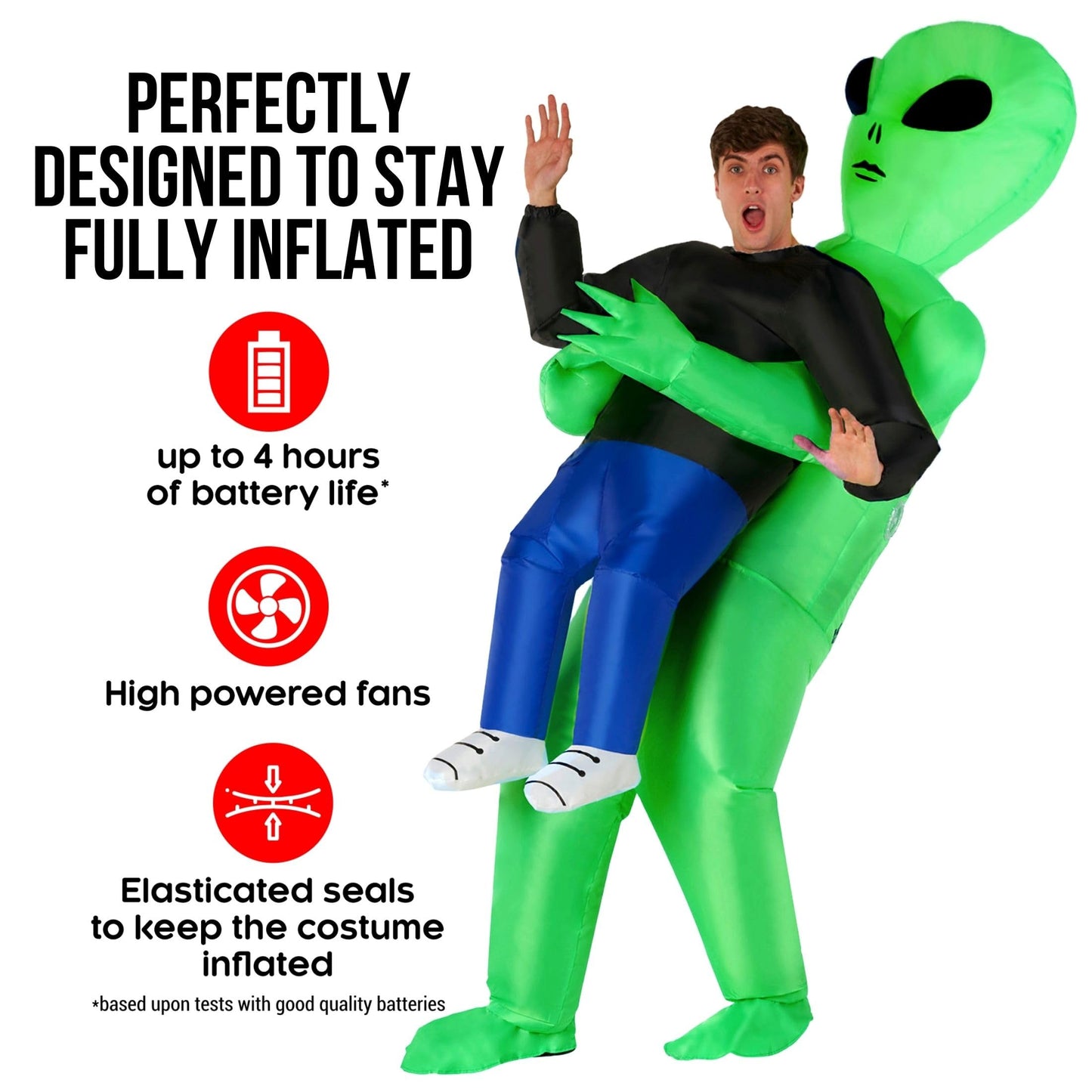 Disfraz Alien Hinchable Adulto, Disfraces Extraterrestre Inflable, Traje Marciano, Disfraz Halloween y Carnaval