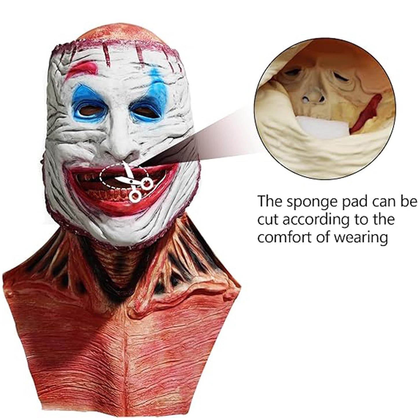 Doble Capa Magnética Terroríficas Máscaras de Halloween, Máscaras de Calavera y Máscaras de Payaso, Realistas y Espeluznantes Máscaras de Látex para Adultos Hombres y Mujeres