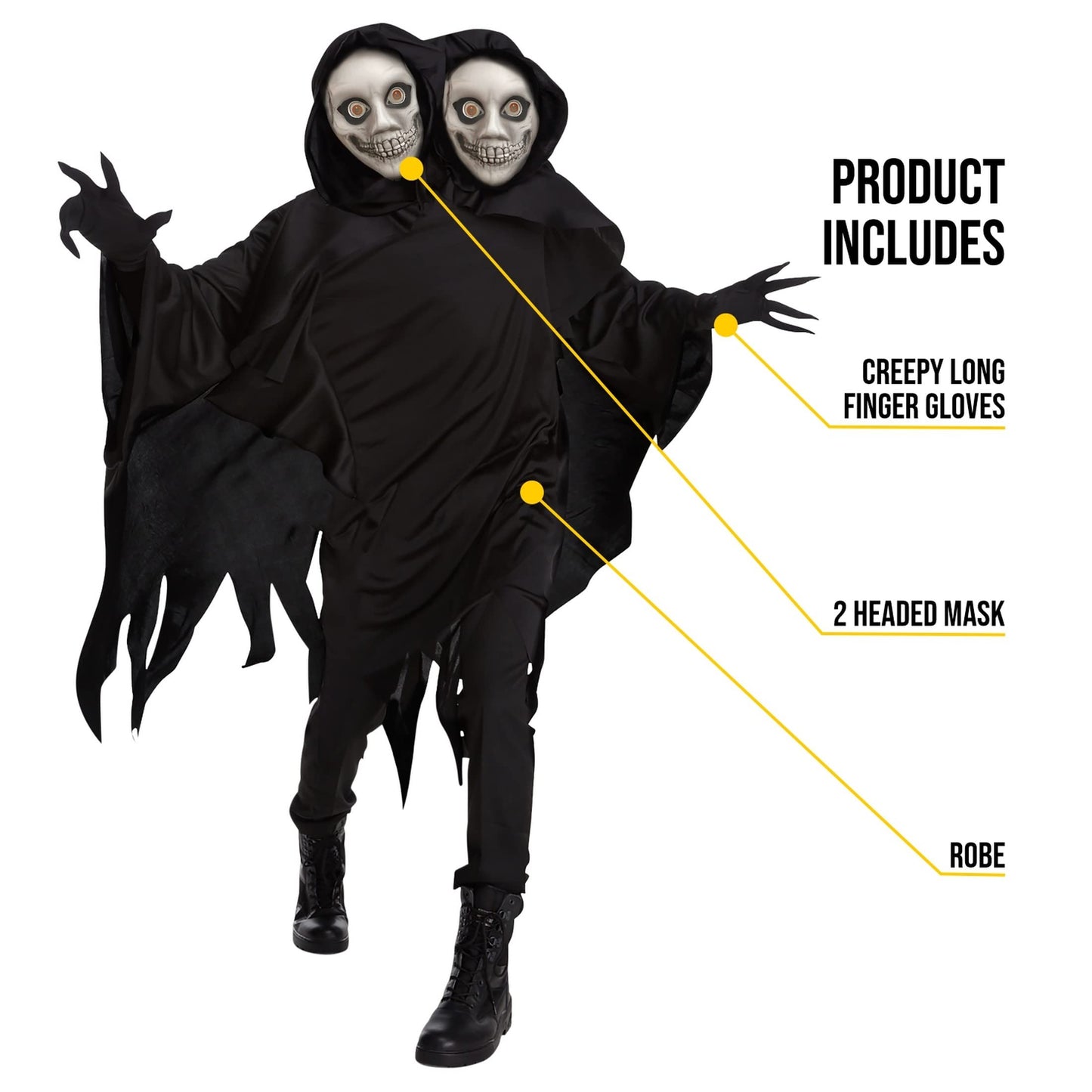 Disfraz Fantasma Hombre, Traje Cara de Fantasma, Perfecto para Fiestas de Halloween, L