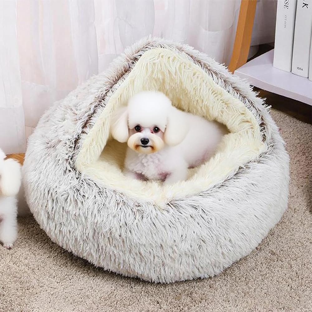 SHJOEE Cama Mullida para Perro en Forma de Concha Cesto de Felpa para Gato Cama para Mascotas de 50 cm Sofá Lavable para Gato Y Perros Medianos Pequeñas Inferior Antideslizante