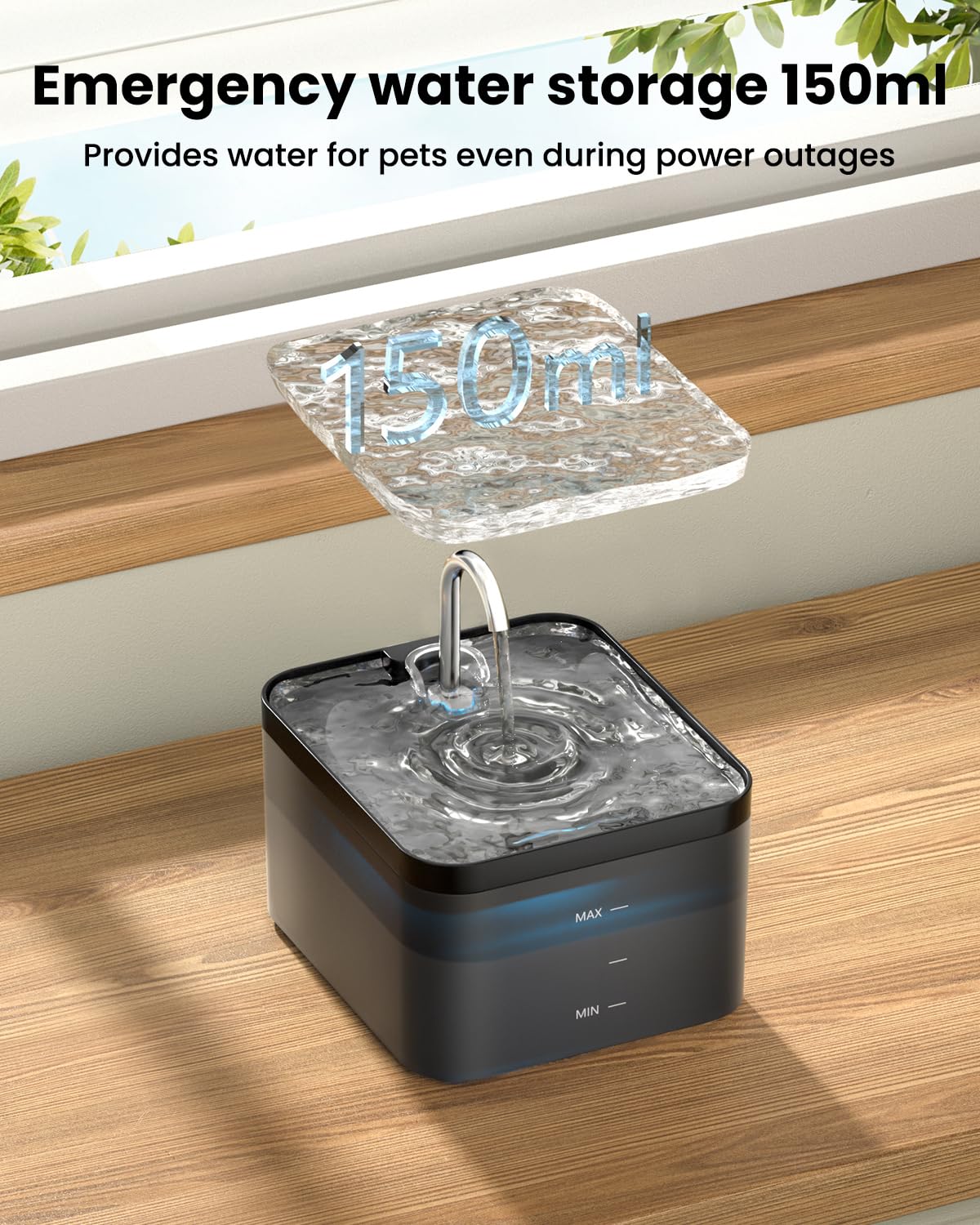 Fuente para Gatos, 2,2L Bebedero Gatos, Súper Silenciosa, Fácil de Limpiar, Fuente de Agua para Perros con LED y Filtro de Carbón Activado, Dos Patrones de Flujo de Agua