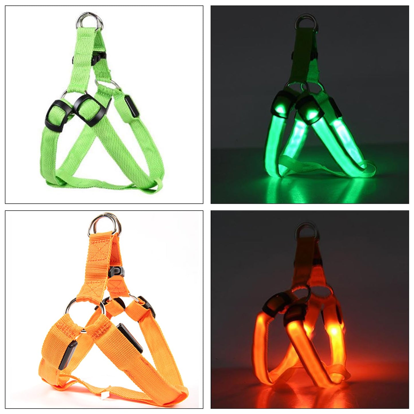 Arnés 2 piezas Light Up, para Perros Luminoso Recargable, Luminoso Arnés para Perros, Iluminado Recargable Para Paseo Nocturno Para Pequeños M