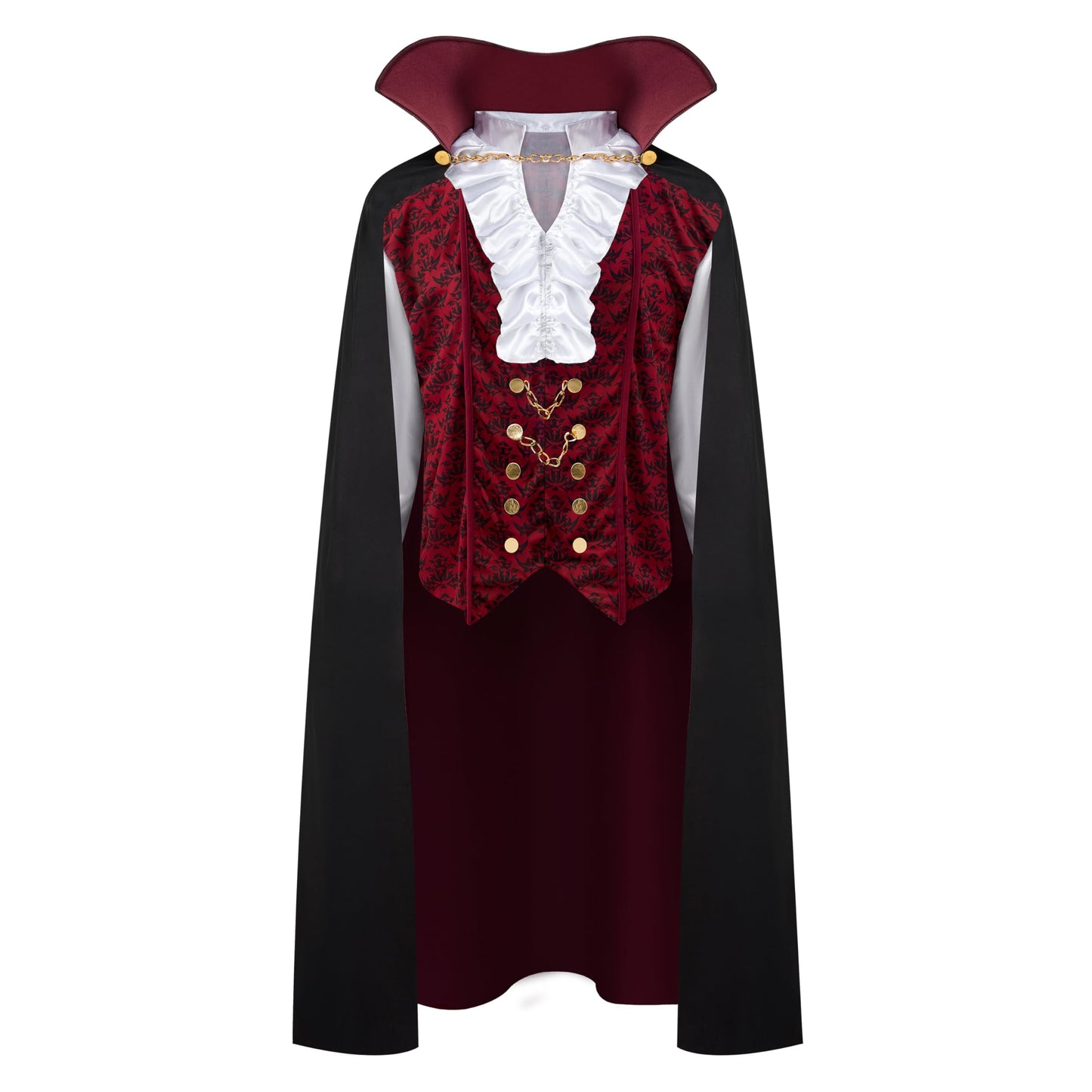 Disfraz Renacimiento Medieval vampiro espantoso lujo disfraz de Halloween para hombres juego de rol pecados Cosplay (rojo, Medium)