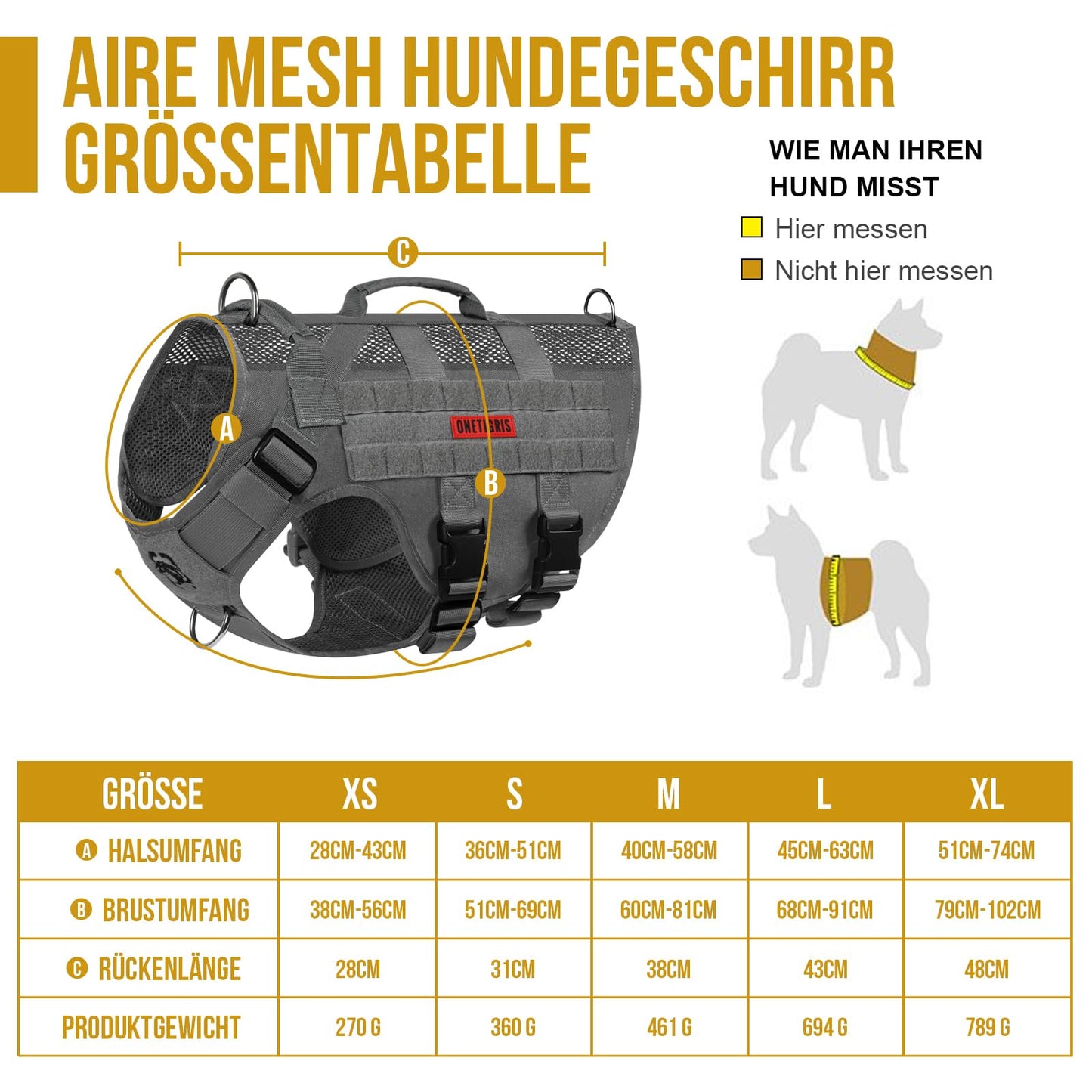 Arnés para perros, malla de aire, ajustable, ultratranspirable, para perros grandes/medianos con 2 asas