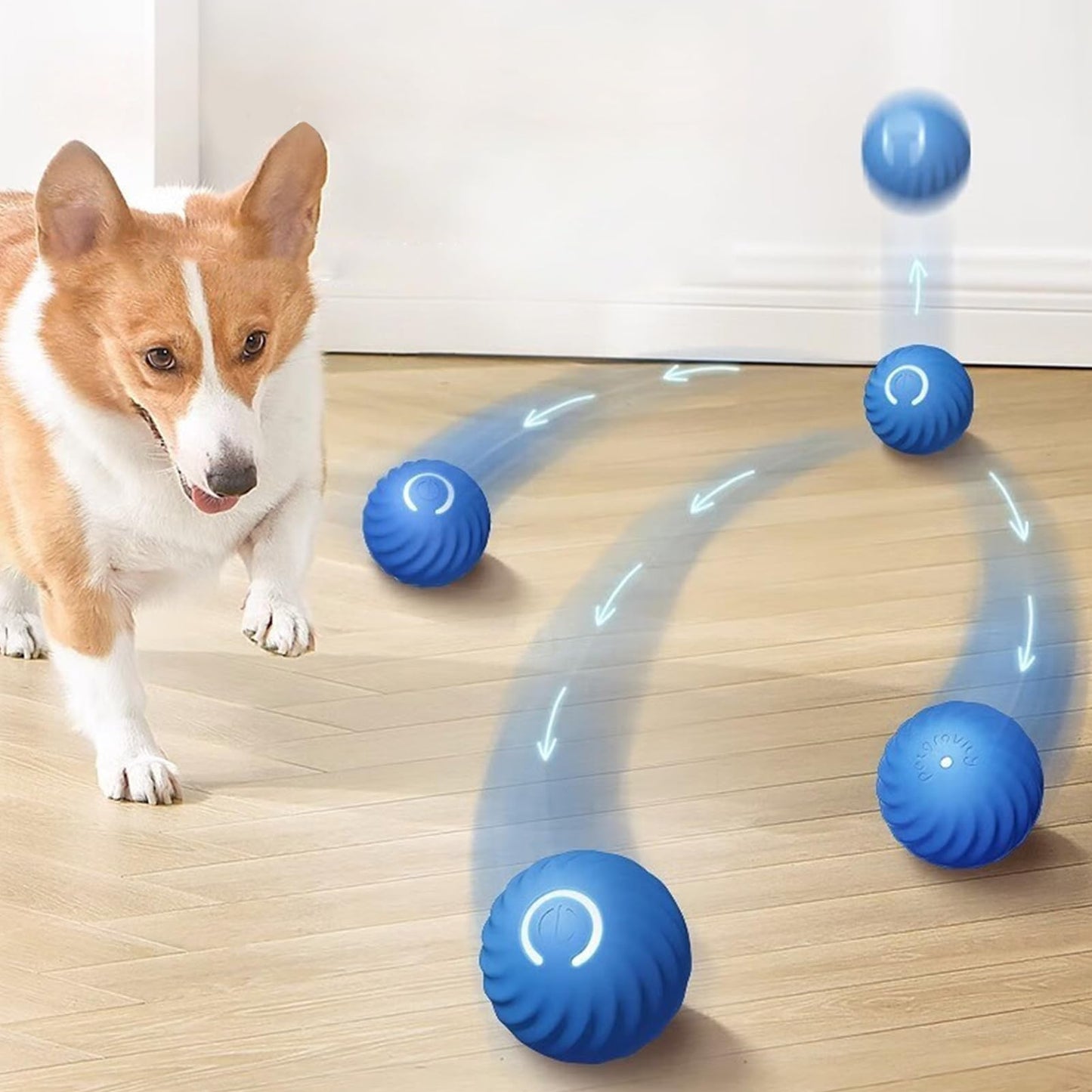 Pelota interactiva para perros Bola inteligente de movimiento automático giratoria para perro,bola de perro en movimiento, duradera y resistente al desgaste para mascotas, caza, persecución