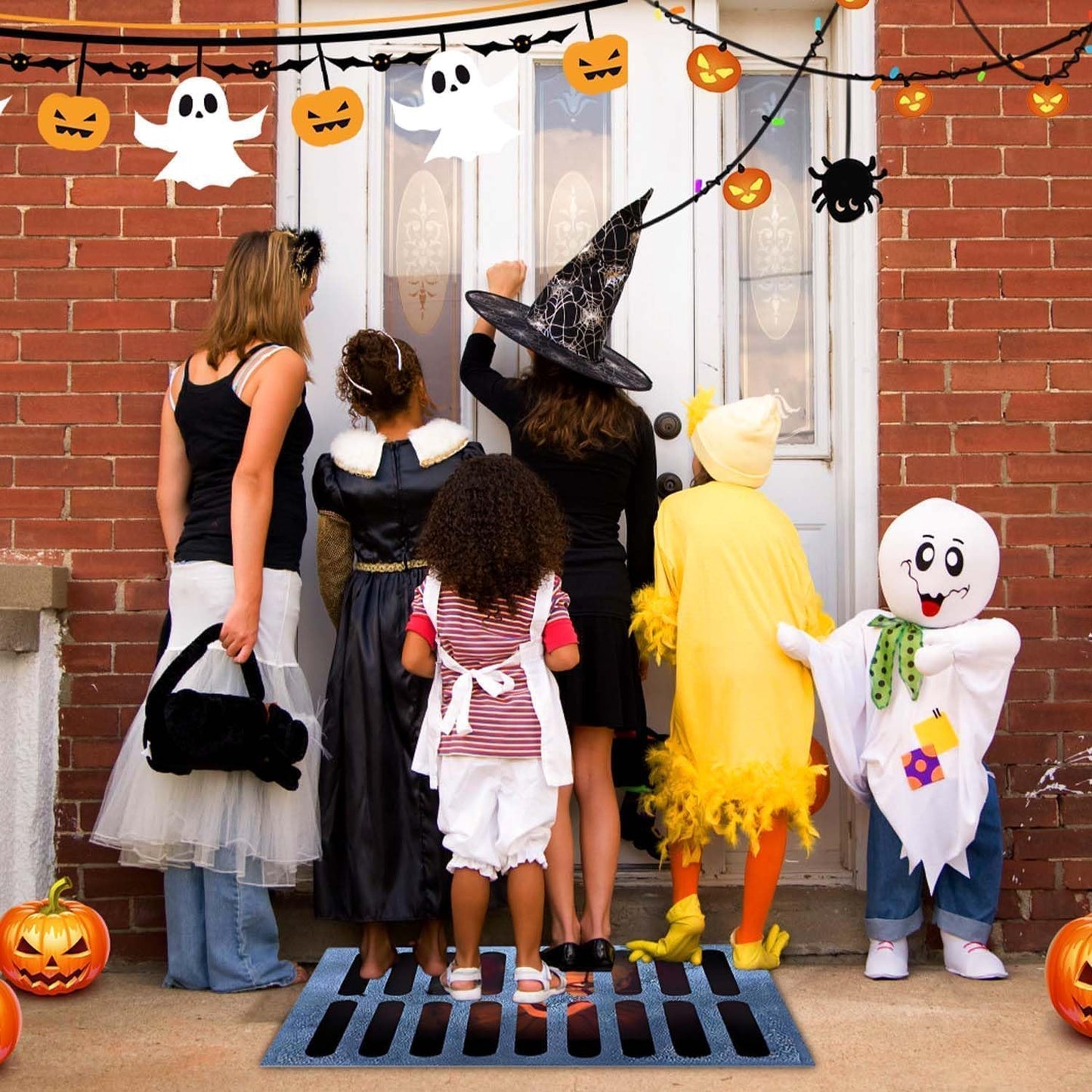 Felpudo de Halloween, Felpudo de Terror Divertido, 3D Terror impresión Halloween Payaso Puerta Mat, para decoración Halloween (A)